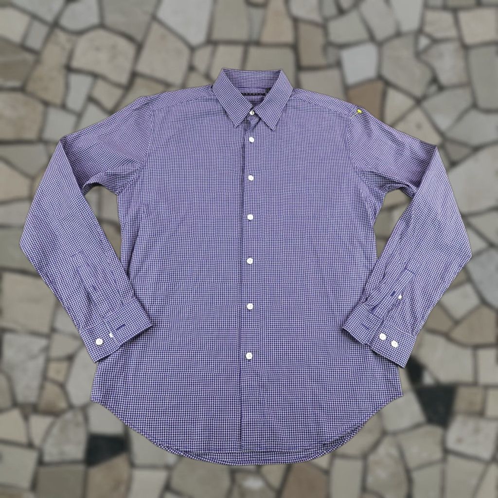 Theory Theory Shirt Mens Medium Blue White Plaid Button Up - Cotton - M - Blue - Theory - Button-Up - Long Sleeve - Collared - Mens - Classic Designer Shirt Size US M / EU 48-50 / 2 - 1 Thumbnail