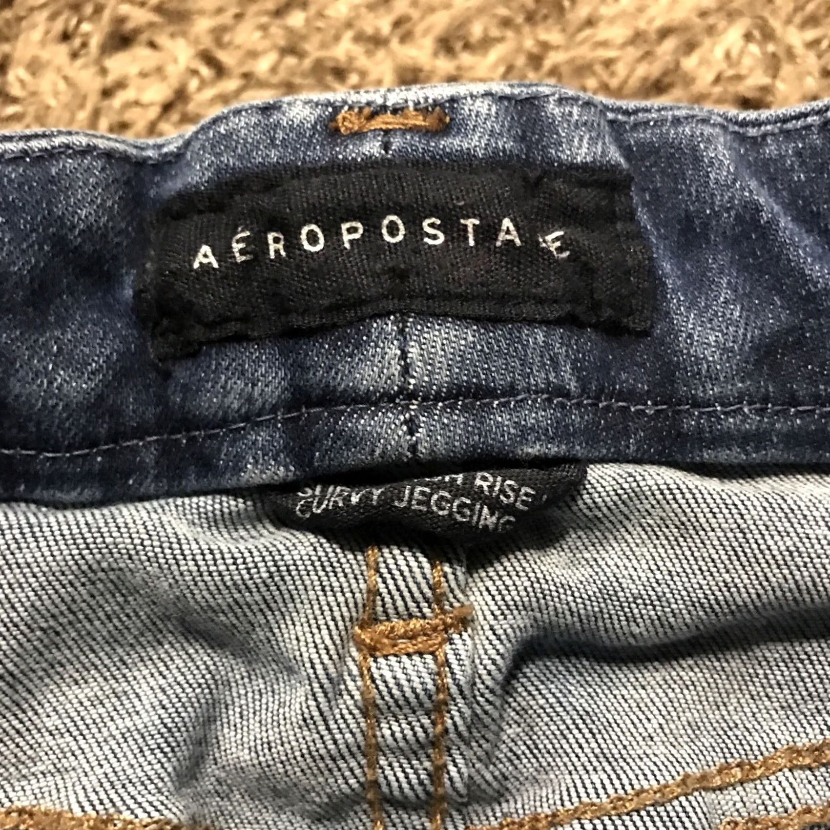 Vintage Aéropostale Womens Jeans Jegging Cotton Blend Regular Rise High Zip Button 26" Waist 28" Inseam Blue Size 4 Size 27" / US 4 / IT 40 - 2 Thumbnail