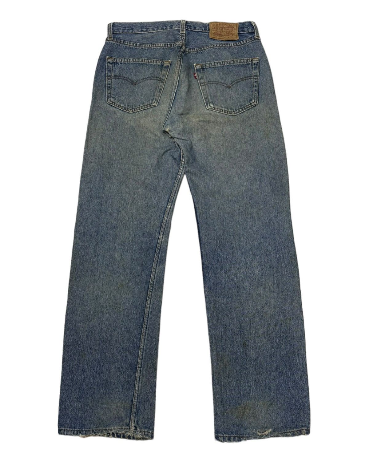 Levi's RARE🔥LEVIS 501 BUTTON 524 DISTRESSED DENIM JEANS Size US 31 - 6 Thumbnail