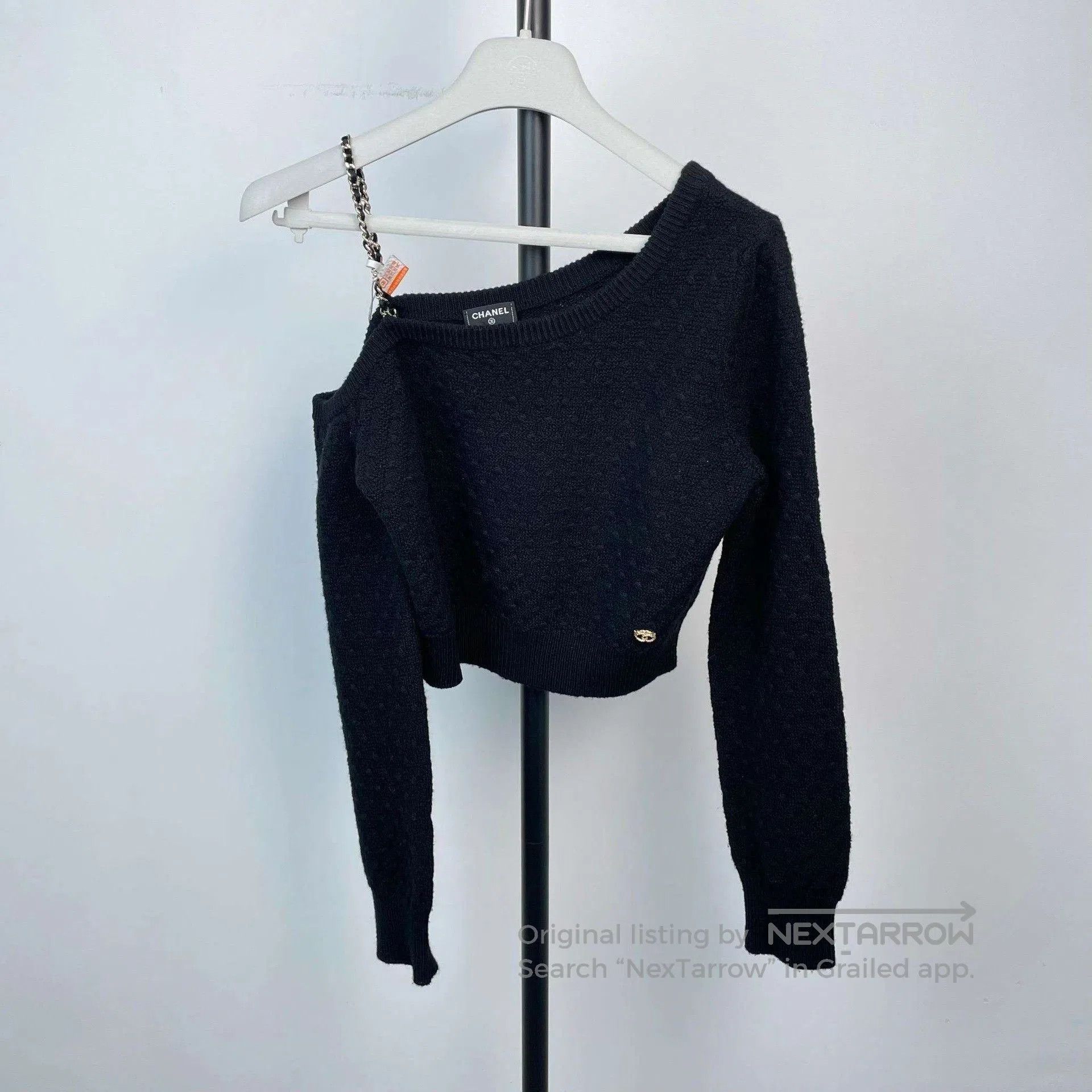 Chanel Chanel 23B Black Chain Knitted Top. Size XS / US 0-2 / IT 36-38 - 1 Thumbnail