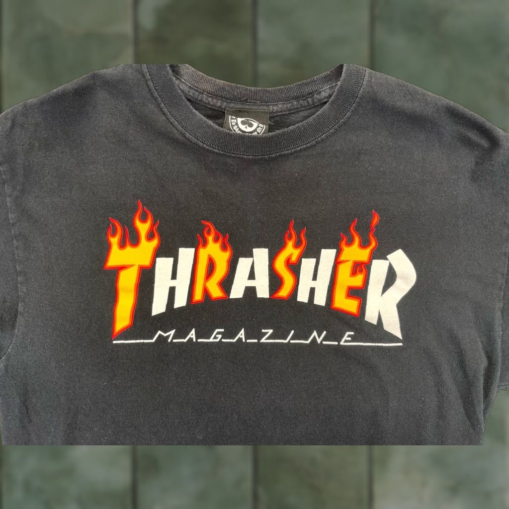 Thrasher VINTAGE Thrasher Shirt Men M Black Skate Logo Distressed Retro T-Shirt Popular 90s Womens? Size US M / EU 48-50 / 2 - 1 Thumbnail