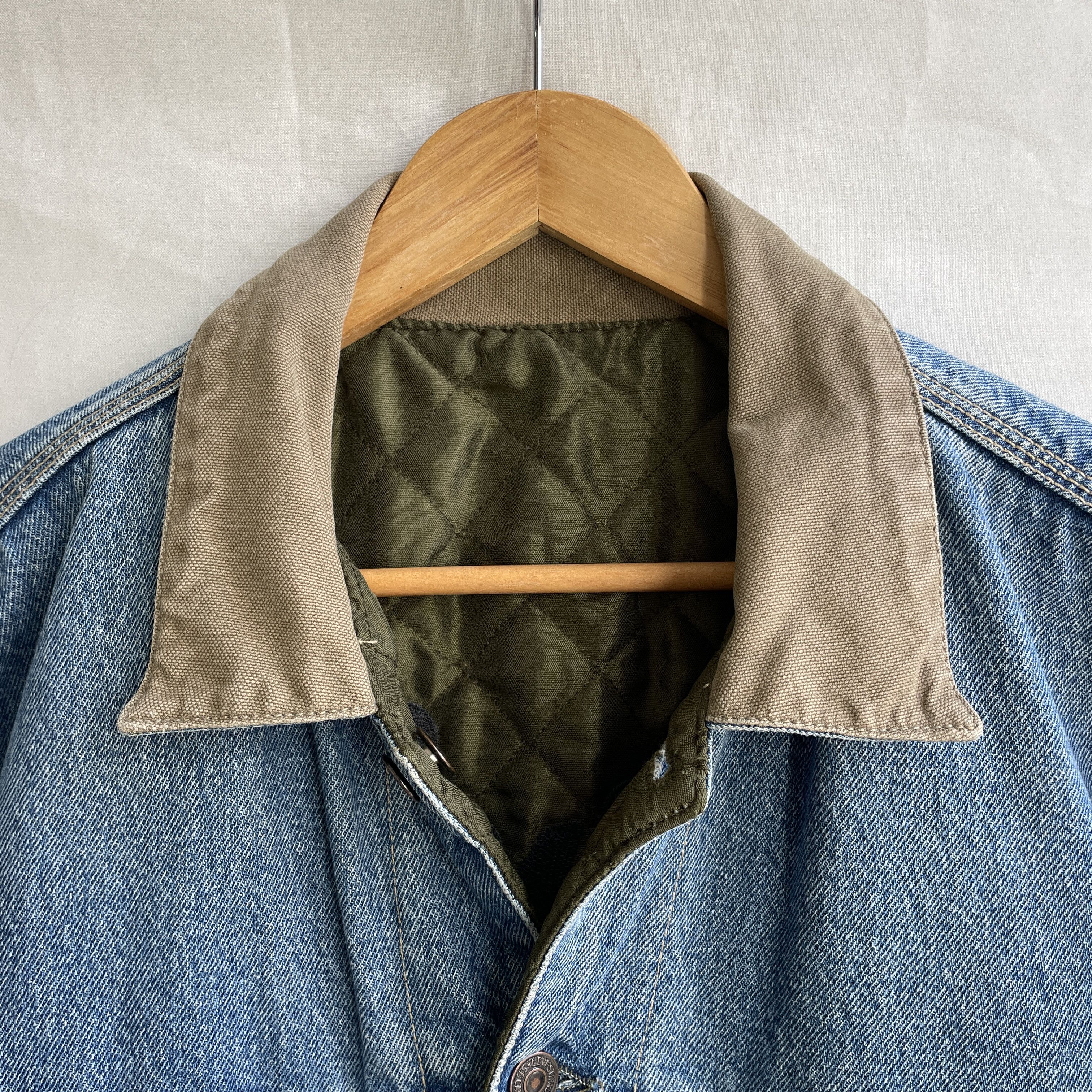 Levi's Levi's VTG 90s Reversible Quilted Chain Stitch Denim Trucker Size US M / EU 48-50 / 2 - 9 Thumbnail