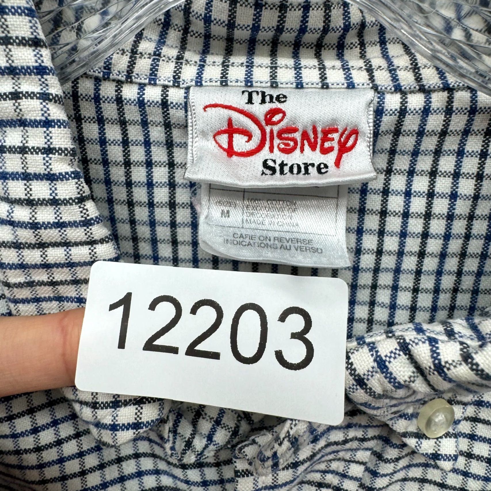 Disney VINTAGE Disney Eeyore Button Up Shirt Mens Plaid Embroidered The Disney Store Medium White Cotton 100% Button-Down Collar Mens Size US M / EU 48-50 / 2 - 8 Thumbnail