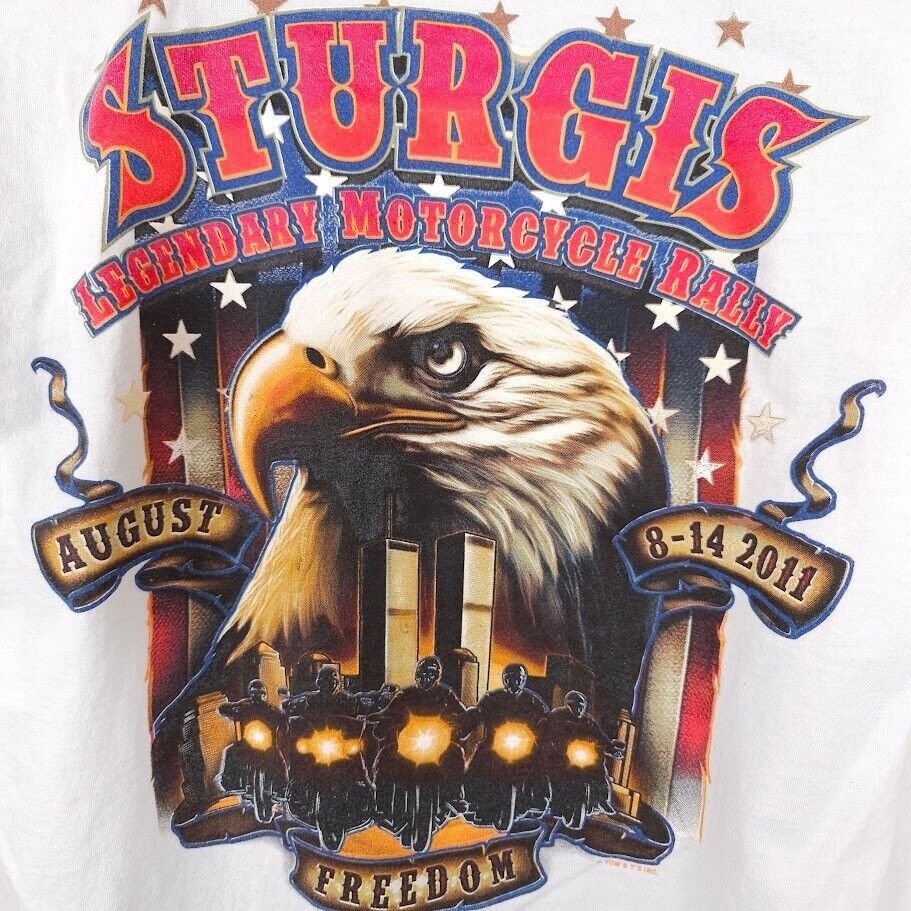 Hanes Sturgis T Shirt Mens Size Large White 2011 Black Hills Rally Size US L / EU 52-54 / 3 - 4 Thumbnail
