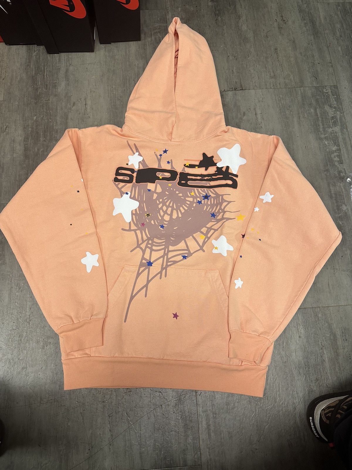 image of Spider Worldwide New Hoodie Small Sp5 in Peach, Men's