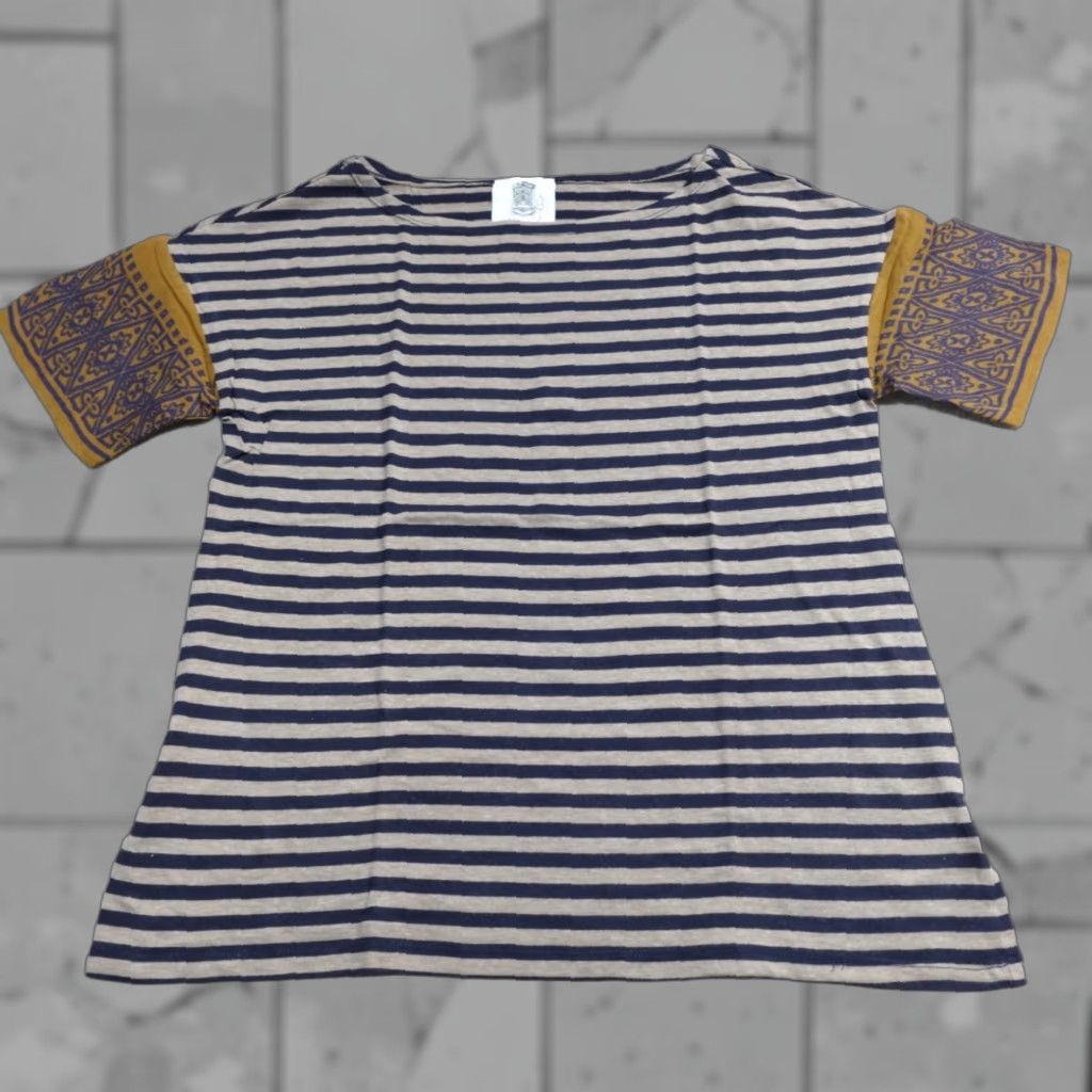 Vintage Lili's Closet Womens T-Shirt XS Blue Striped 3/4 Sleeve Pullover Casual Business Travel Cotton Polyester Shirt Tops - Womens Size XS / US 0-2 / IT 36-38 - 1 Thumbnail