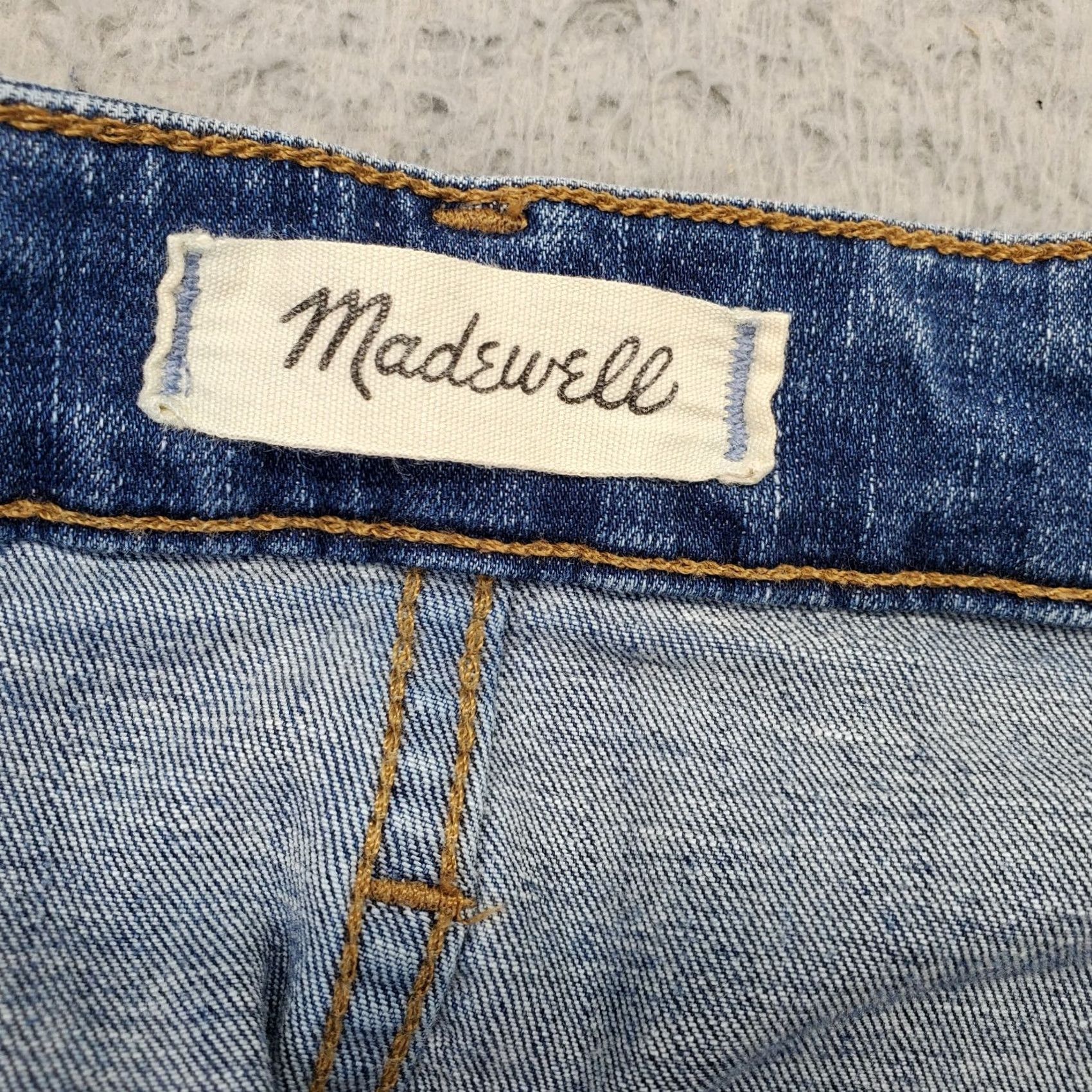 Madewell Madewell Skinny Jeans Women 27 Petite Blue Denim Stretch Boho Raw Hem Whiskered Distressed Jeans Mens Women Girls Size 27" / US 4 / IT 40 - 3 Thumbnail