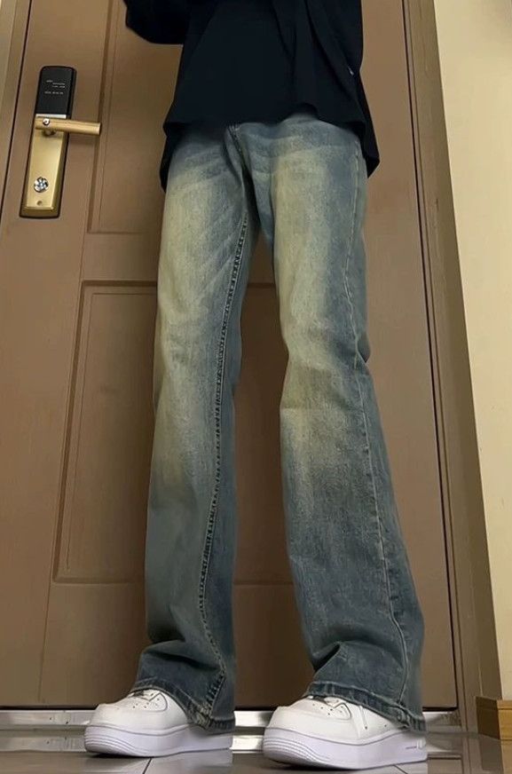 Japanese Brand Men's vintage washed flared blue jeans Size US 32 / EU 48 - 2 Thumbnail