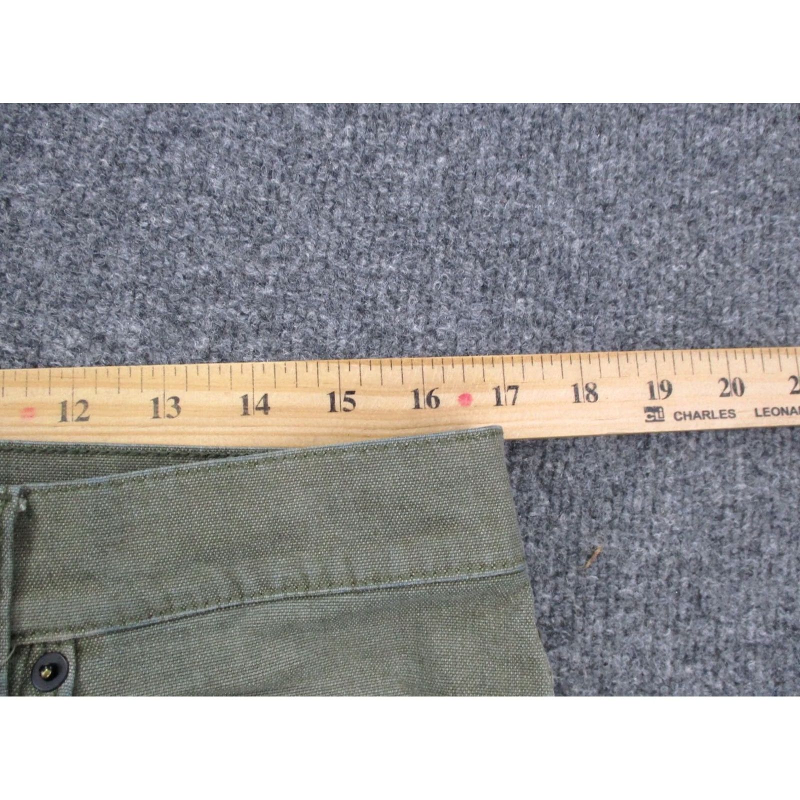 Vintage Proof Mens Green Chino Pants 34x32 Straight Vintage? No. Preppy Style, 5-Pocket, Button Zip, Cotton Lycra, Regular Fit Size US 34 / EU 50 - 6 Thumbnail