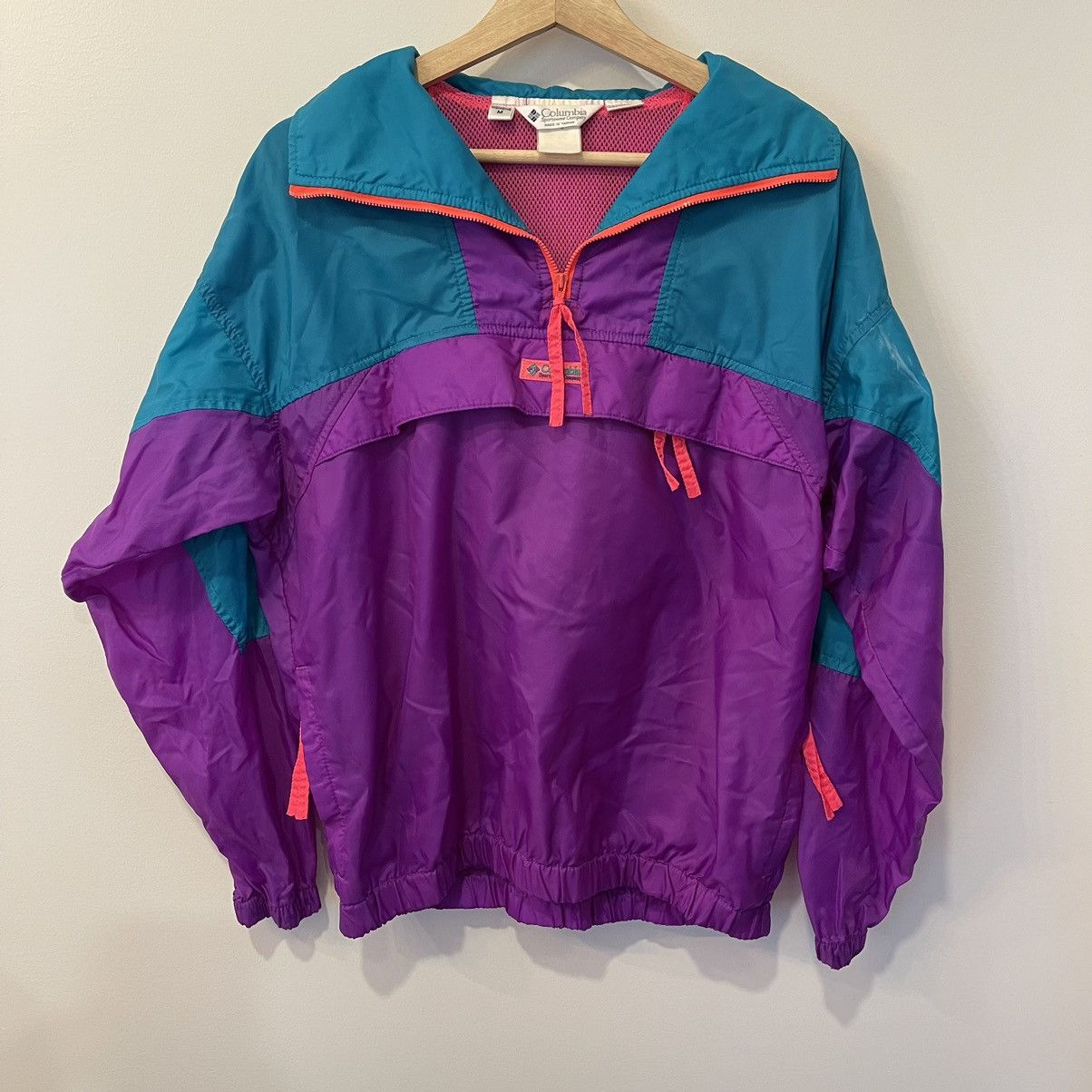Columbia M VTG 90s Colorblock Anorak Nylon Windbreaker Jacket Size M / US 6-8 / IT 42-44 - 1 Thumbnail