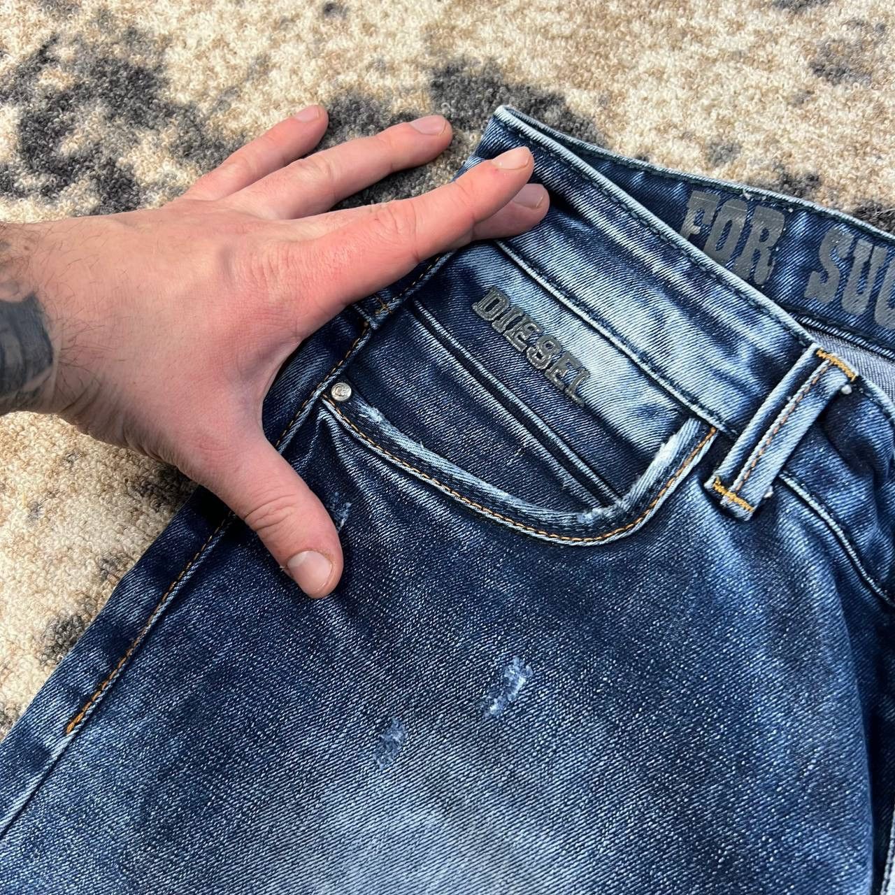 Diesel Diesel Luxury Mini Logo Distressed Style Denim Jeans Size US 32 / EU 48 - 9 Thumbnail