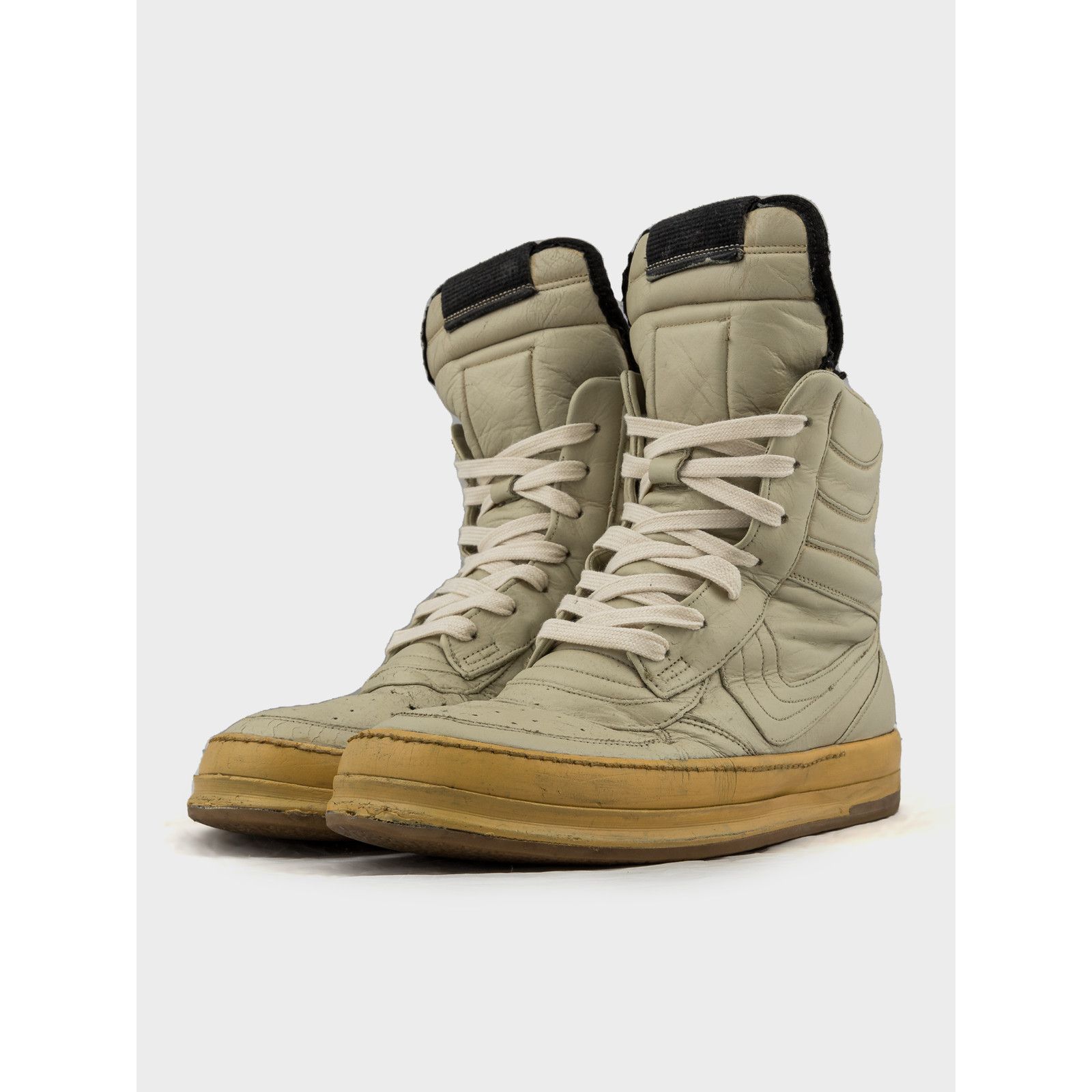image of Rick Owens Aw06 Milk Dunk Hi-Top Sneakers in White, Men's (Size 9)