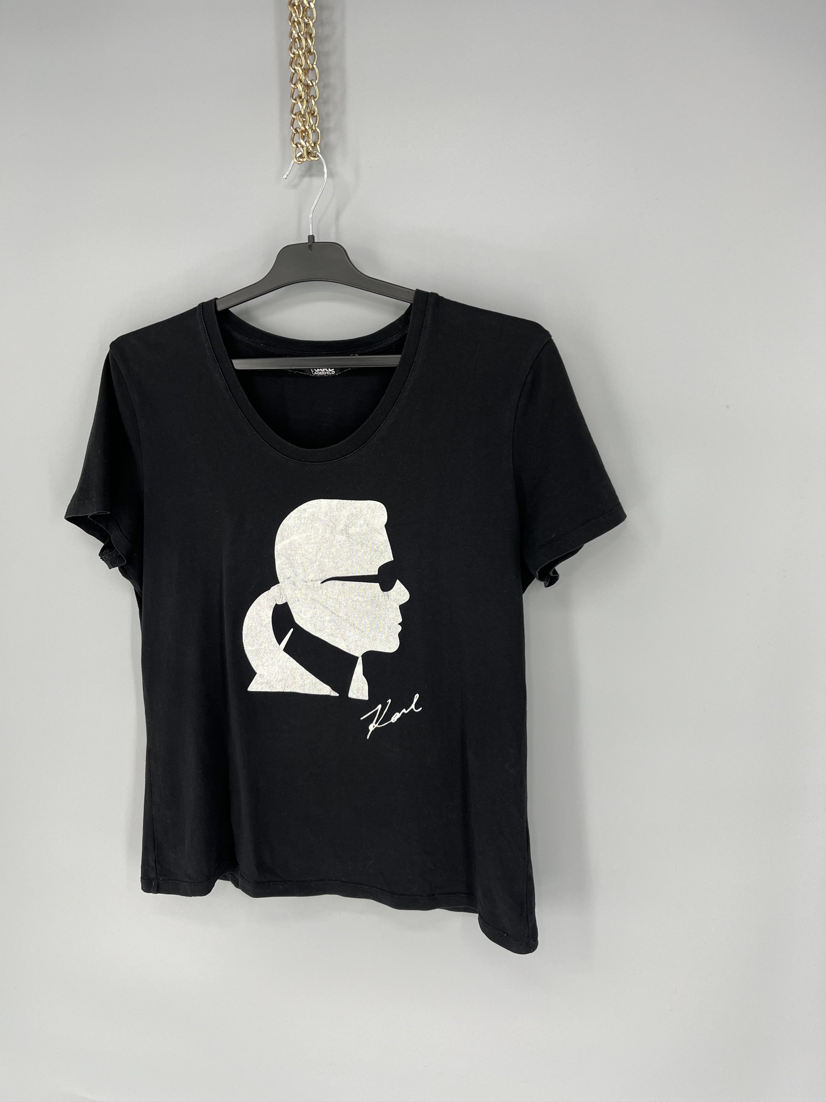 Karl Lagerfeld Karl Lagerfeld Paris Logo T Shirt Black Womens Size L Size L / US 10 / IT 46 - 3 Thumbnail