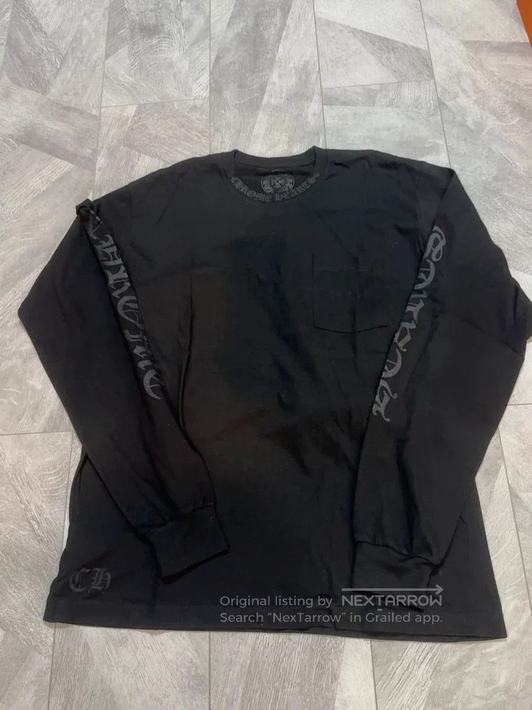 Chrome Hearts Chrome Hearts Black Long Sleeve Logo Tee. Size US XL / EU 56 / 4 - 1 Thumbnail