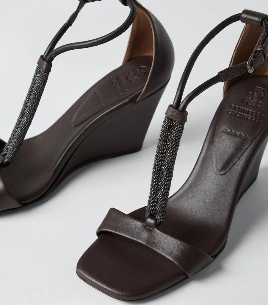 Brunello Cucinelli o1y0725 Ankle Strap Leather Sandals in Dark Brown Size US 10 / IT 40 - 4 Thumbnail