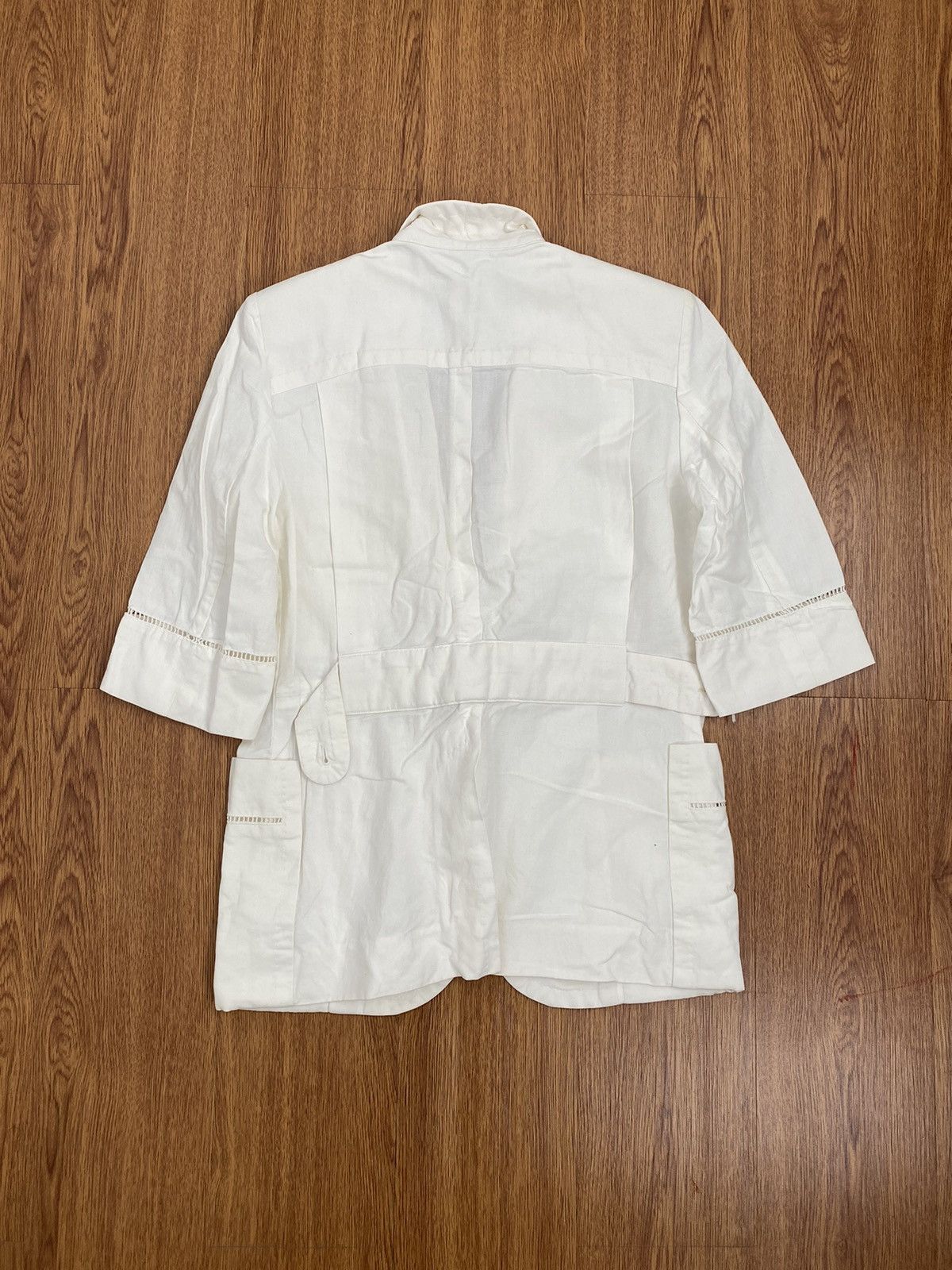 Hermes × Maison Margiela Vintage Hermes Maison Margiela white Blazer Size 34R - 2 Thumbnail