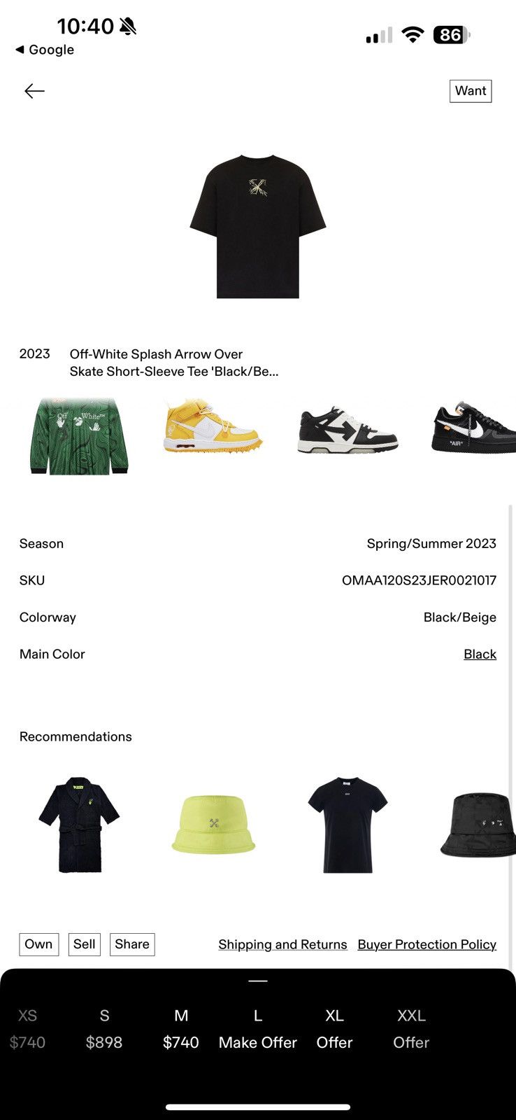 Off-White × Virgil Abloh Off White Arrow Motif Tee Size US L / EU 52-54 / 3 - 11 Thumbnail