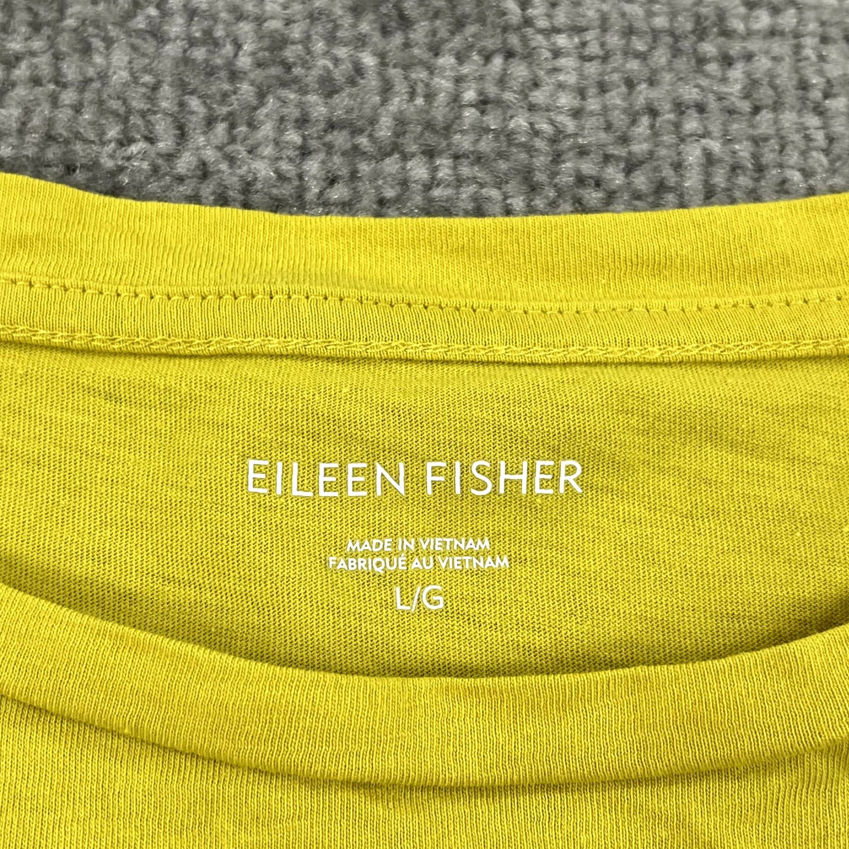 Eileen Fisher EILEEN FISHER Shirt Womens Large Yellow Organic Cotton Half Sleeve Pullover Top Size L / US 10 / IT 46 - 2 Thumbnail