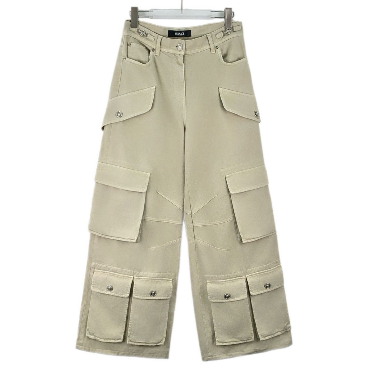 Versace Versace 24SS Khaki Multi-pocket Cotton Cargo Pants K26WX Size 26" / US 2 / IT 38 - 1 Thumbnail