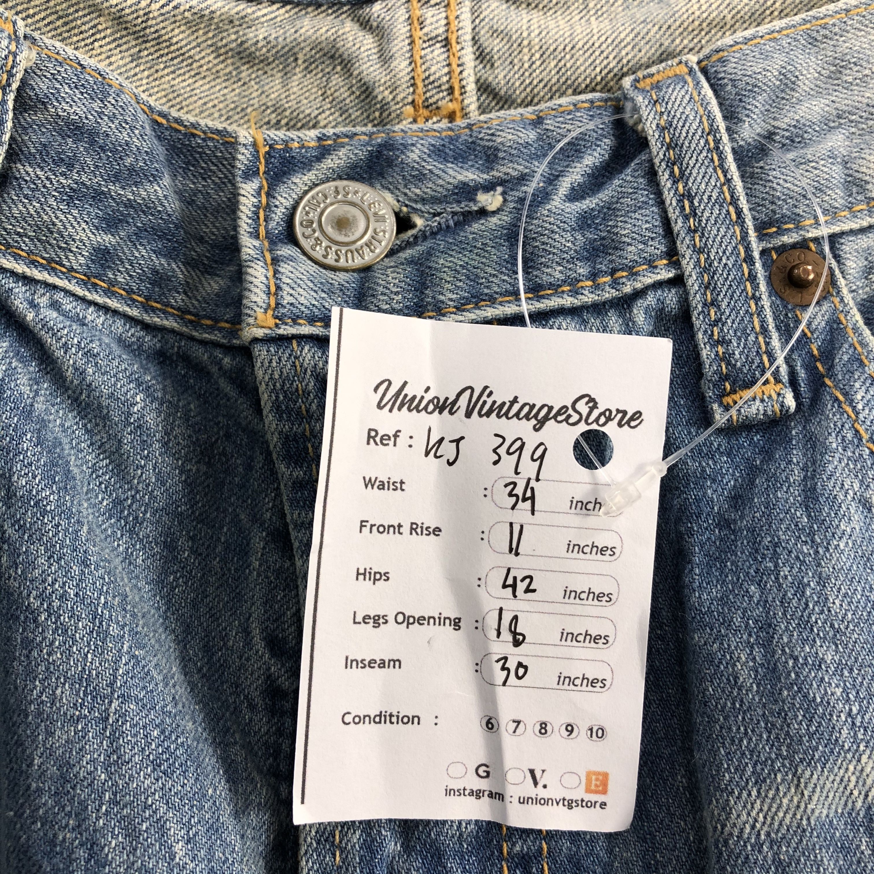 Levi's Vintage Levis 501 Jeans Stone Washed Distressed Denim KJ399 Size US 34 / EU 50 - 11 Thumbnail