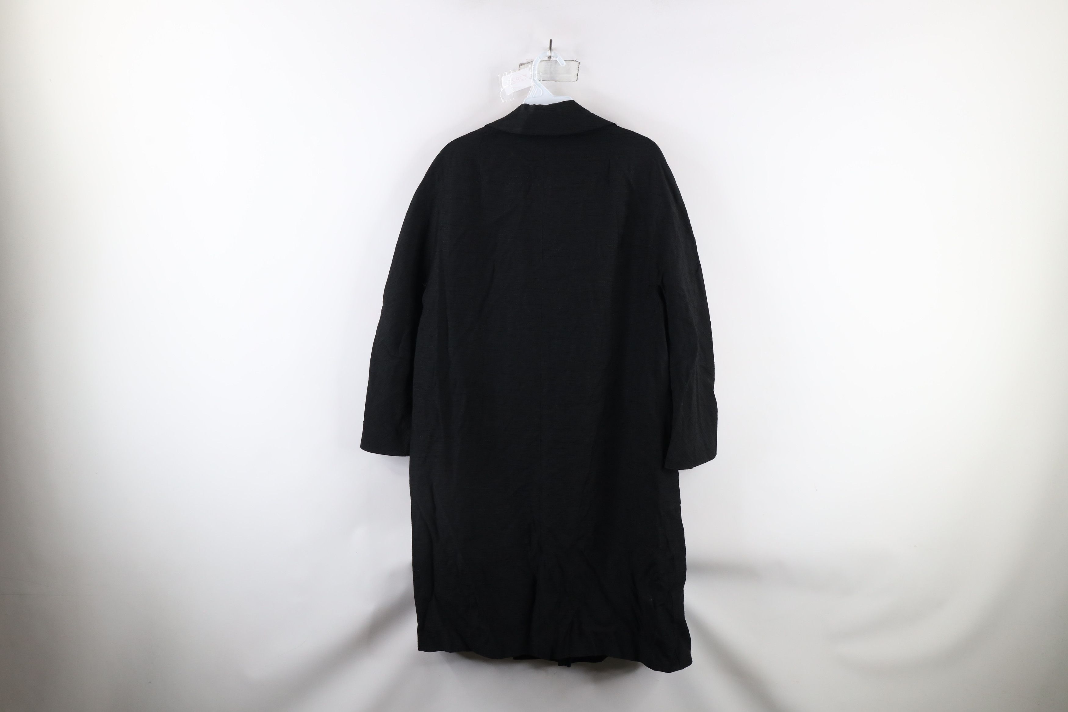 Vintage Vintage 50s 60s Rockabilly Rayon Big Button Trench Coat USA Size L / US 10 / IT 46 - 11 Thumbnail
