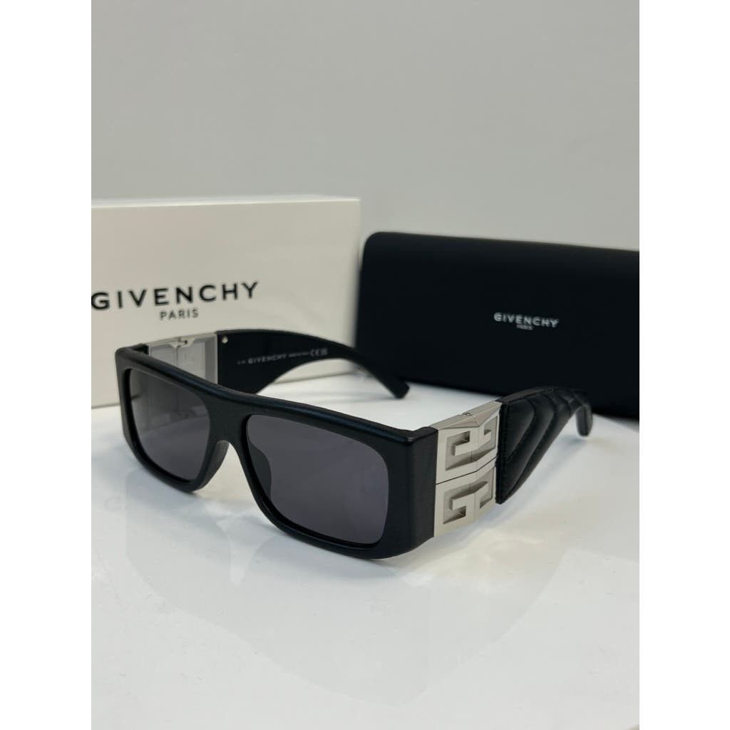 image of New Givenchy Gv40034I Leather Sunglasses $900 in Black, Men's