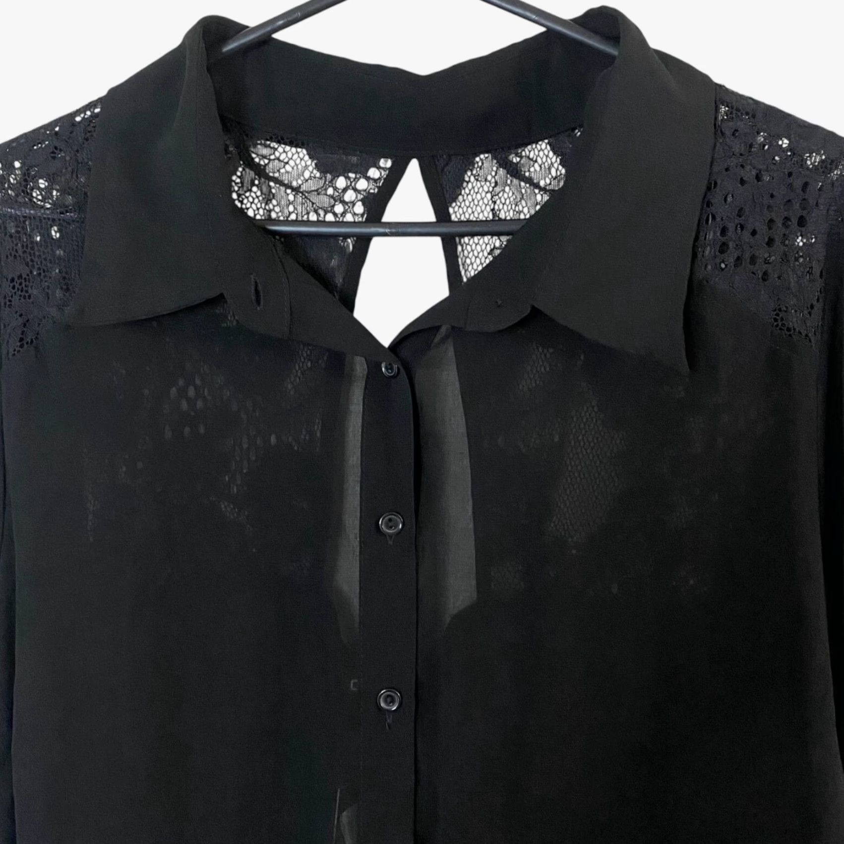 Vintage VINTAGE City Chic Flutter Floral Lace Shirt Black Women's XL Sheer Button-Up Blouse New Size XL / US 12-14 / IT 48-50 - 5 Thumbnail