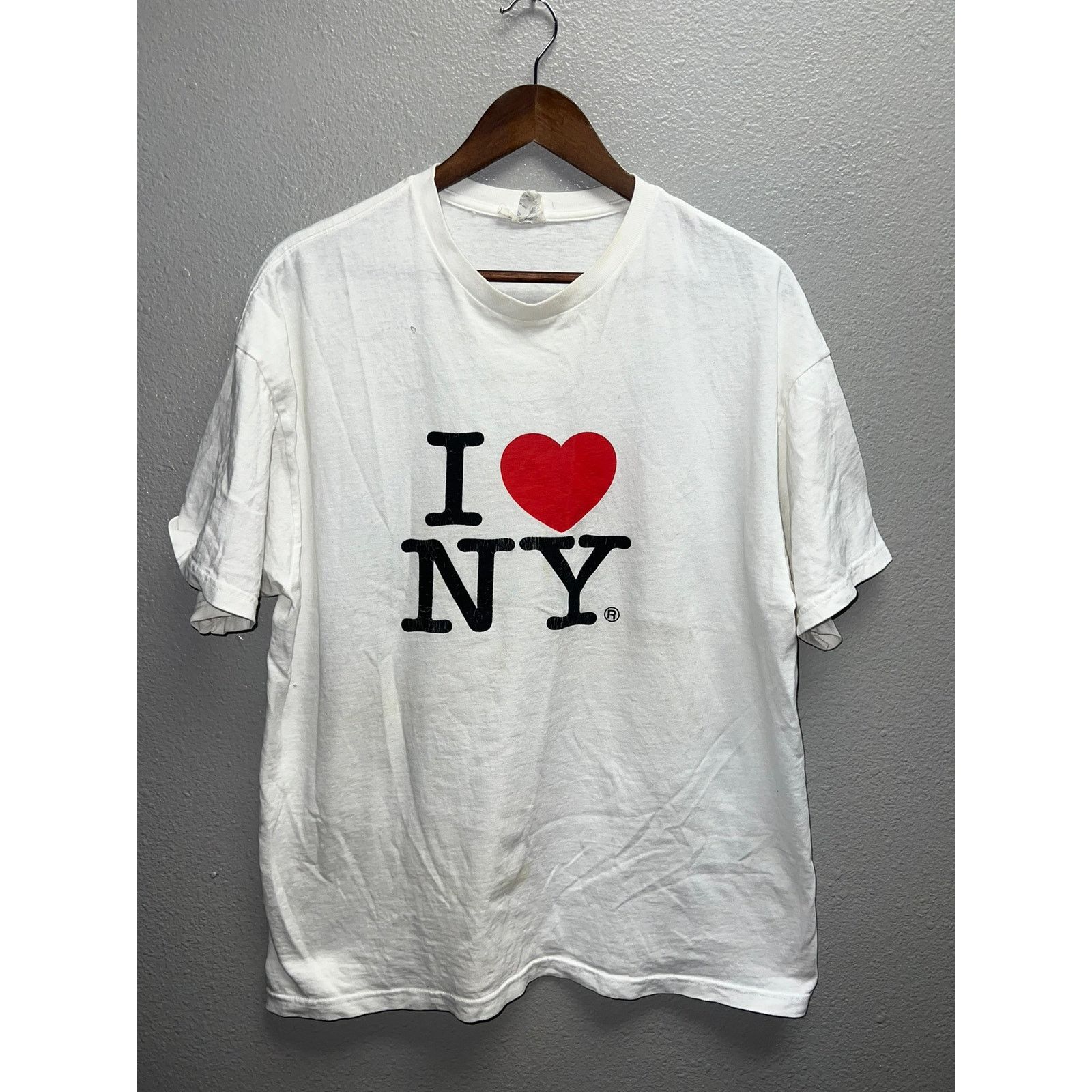 Delta Vintage I Love New York Shirt Heart NY NYC Tee Stained XL Size US XL / EU 56 / 4 - 1 Thumbnail