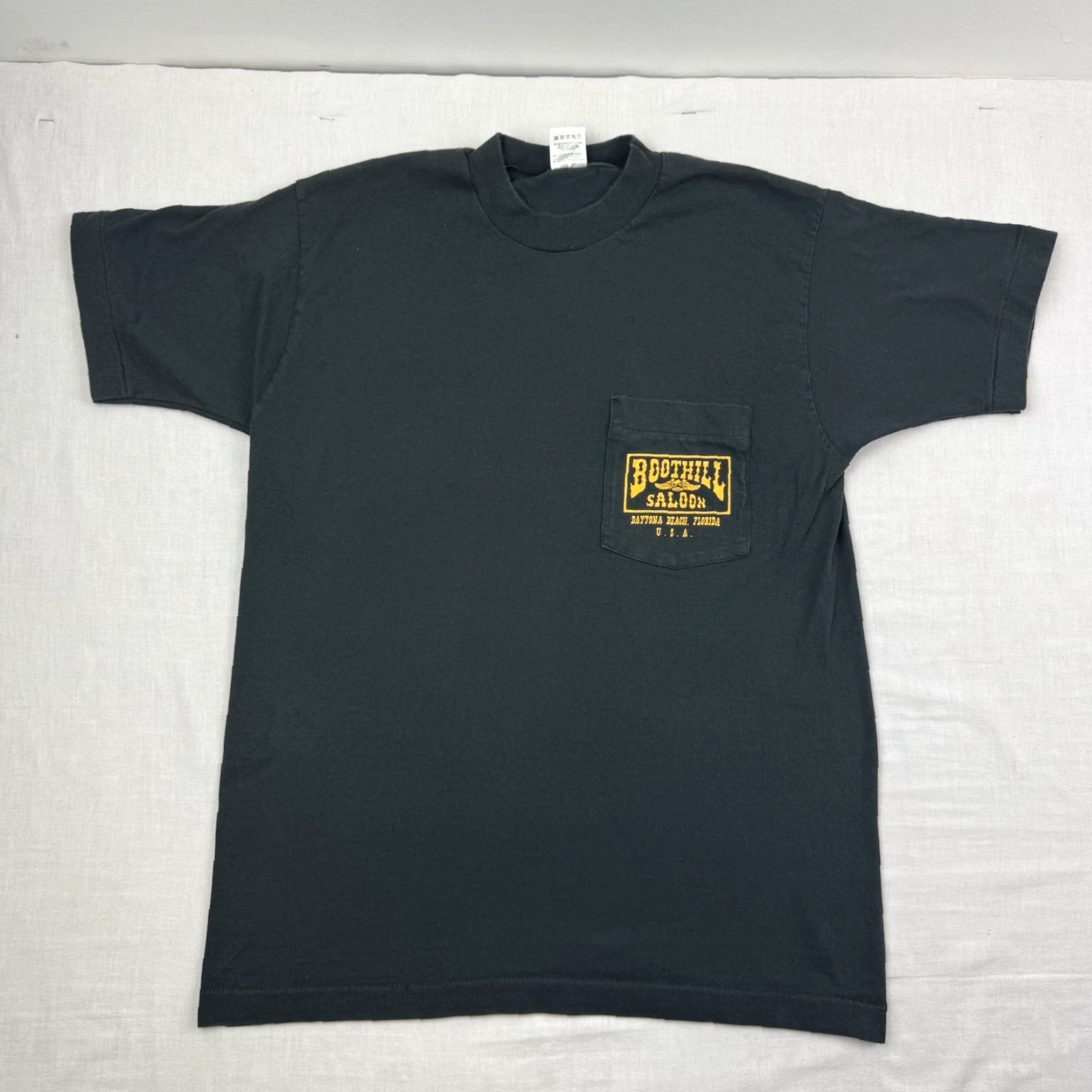 Fruit Of The Loom VINTAGE Boothill Saloon T Shirt Adult Medium 20th Anniversary Biker Bar 1994 USA Shirt Mens Black 90s USA Size US M / EU 48-50 / 2 - 3 Thumbnail