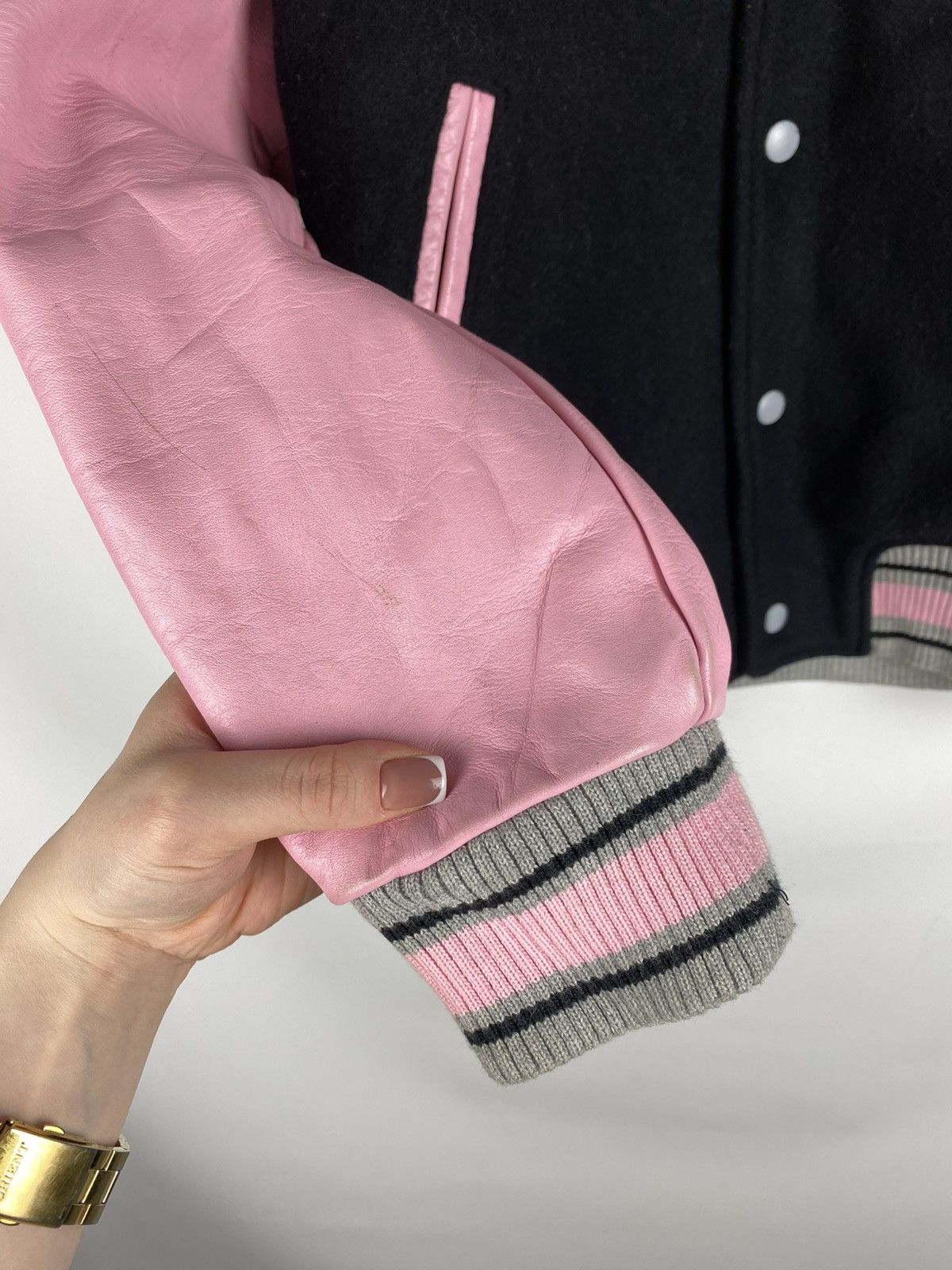Japanese Brand Alba Rosa My Tane varsity leather / wool bomber jacket Size S / US 4 / IT 40 - 10 Thumbnail