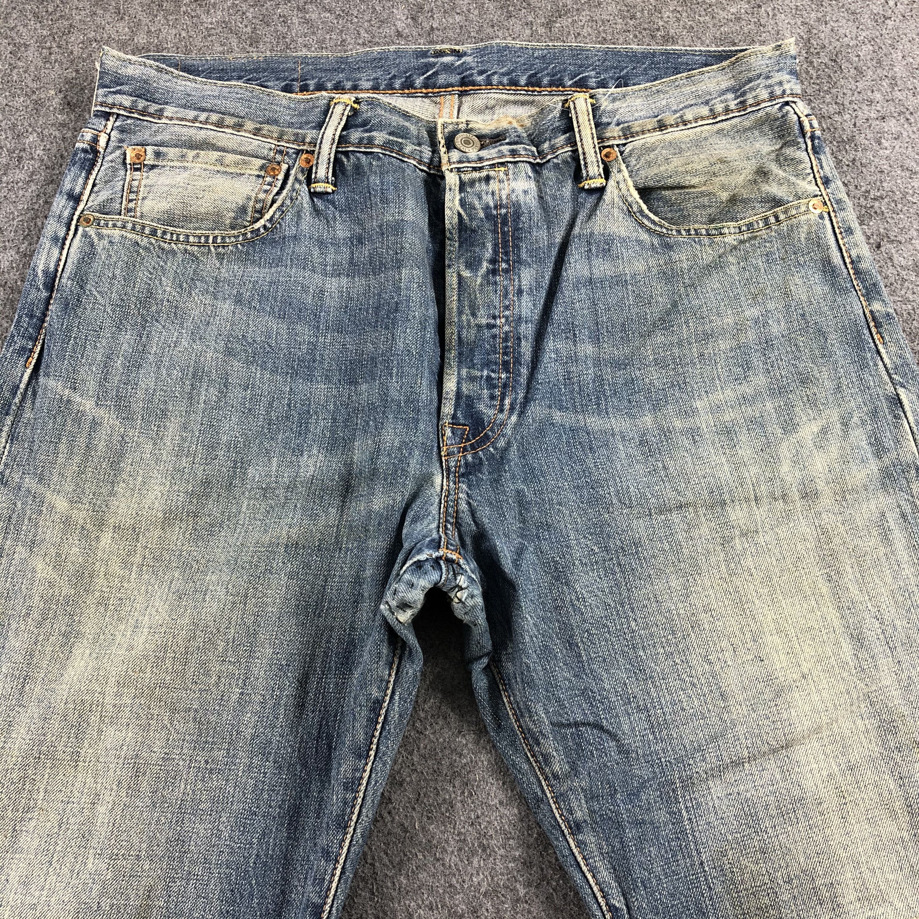 Levi's Vintage Blue Wash Levis 501 Jeans-J1902 Size US 35 - 3 Thumbnail