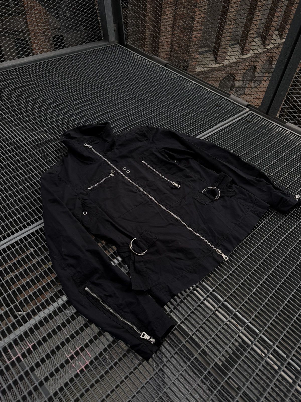 Prada Vintage 00s Prada Nylon Biker Jacket Size US S / EU 44-46 / 1 - 4 Thumbnail
