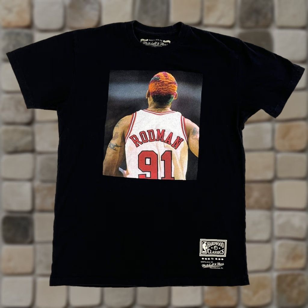 Mitchell & Ness Mitchell & Ness Hardwood Classics Men's Dennis Rodman T-Shirt Sz M Black 90s Sports Cotton Shirt Mens M Size US M / EU 48-50 / 2 - 1 Thumbnail
