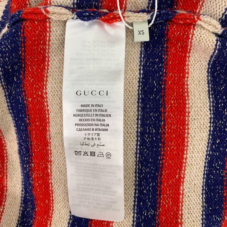 Gucci Gucci Color-blocked rabbit embroidered wool striped sweater Size US XS / EU 42 / 0 - 7 Thumbnail