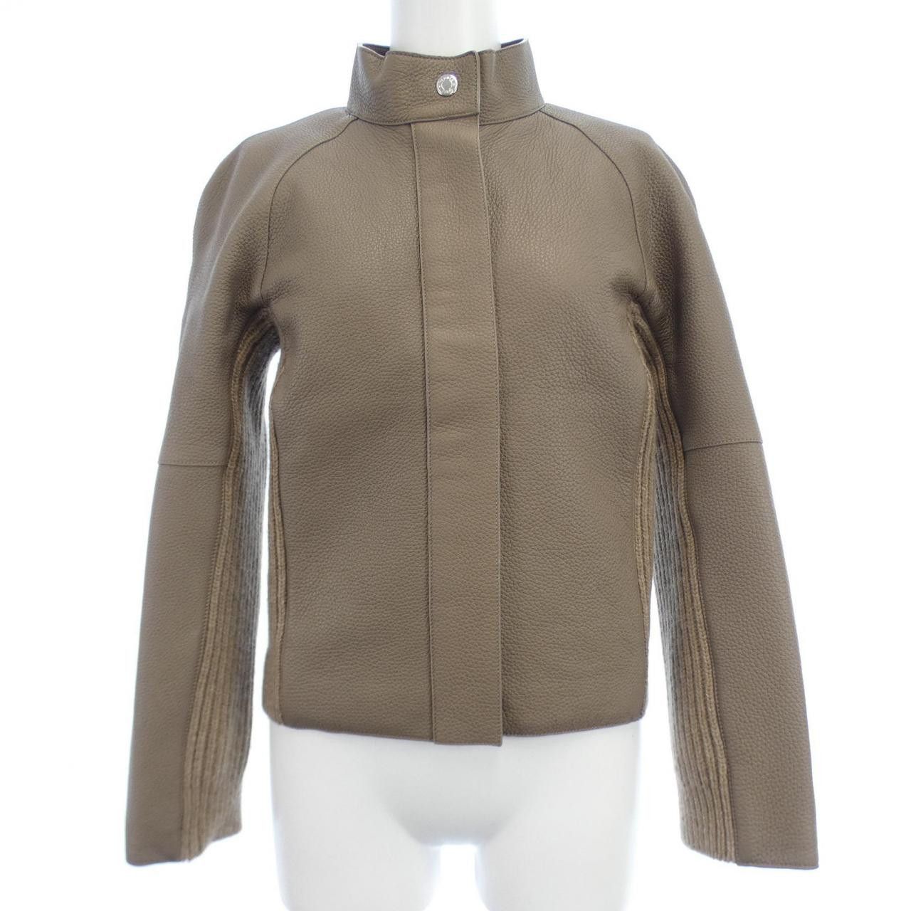 Hermes Hermes Hermes Deerskin Leather Jacket Leather Outerwear DUTY FREE for USA Size ONE SIZE - 1 Thumbnail