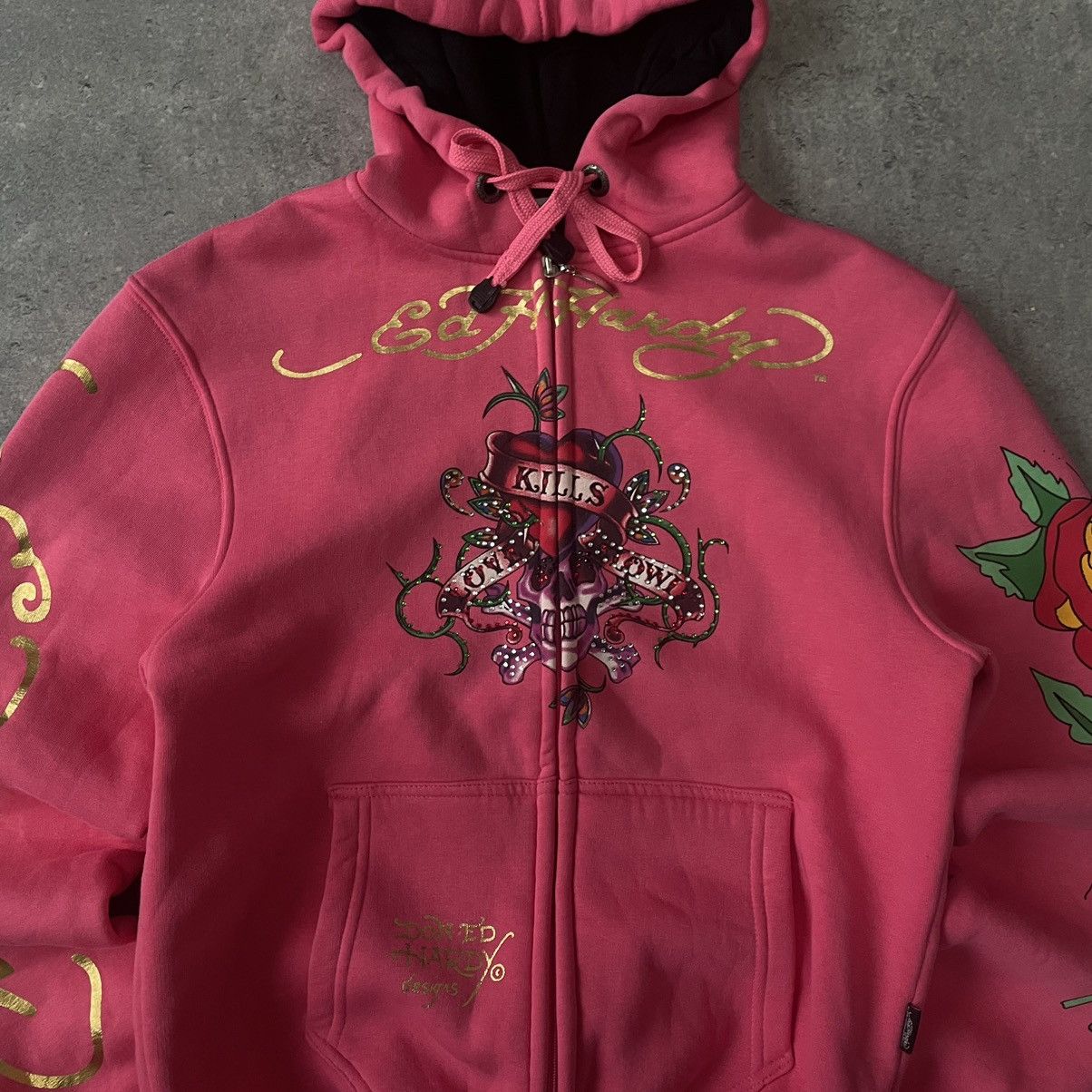 Christian audigier ピンクレディースパーカー Ed Hardy - Christian Audigier Fashion - FiftiesStore.com