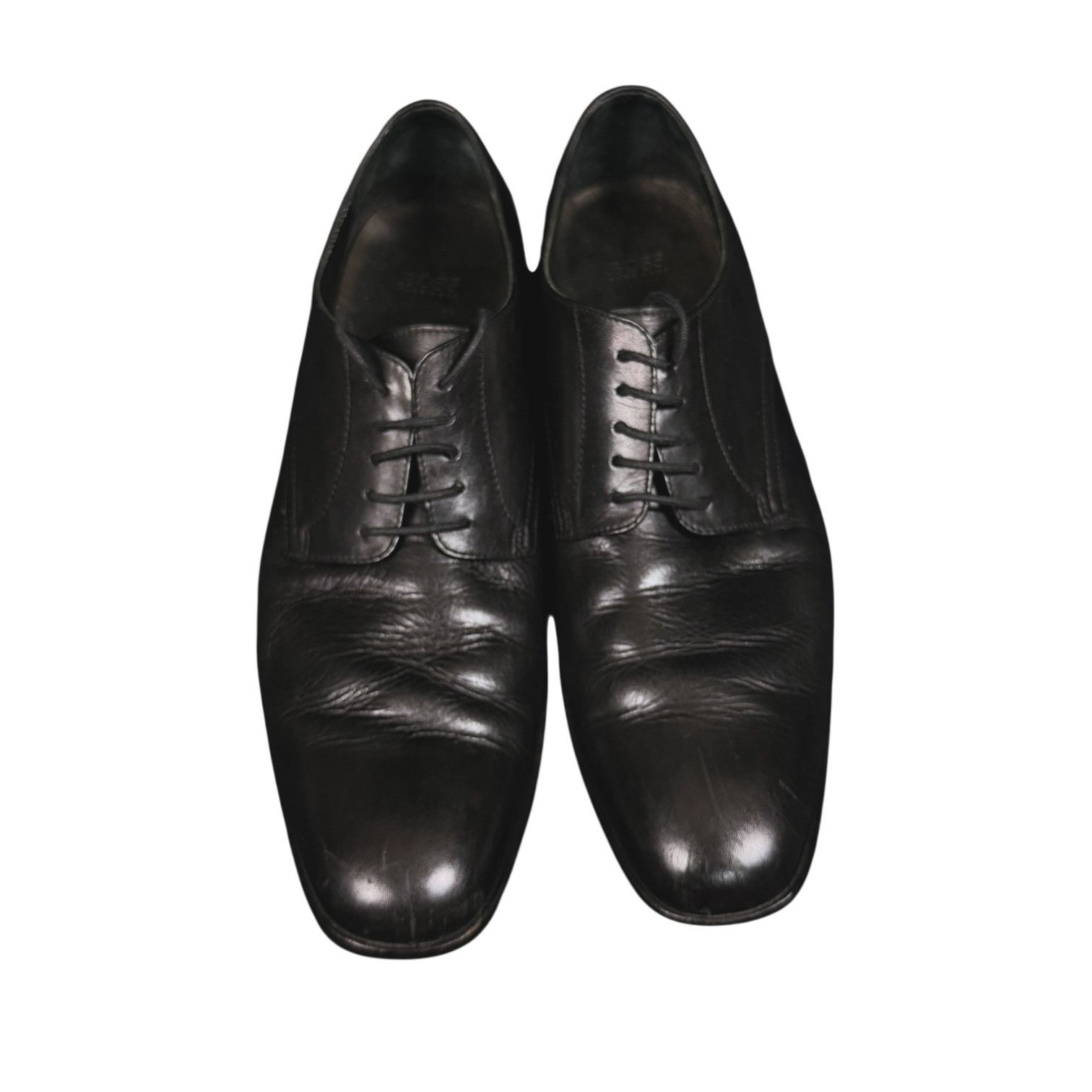 Hugo Boss Men's Hugo Boss Brown Leather Derby Lace Round Toe Shoes 8.5 Size US 8.5 / EU 41-42 - 2 Thumbnail