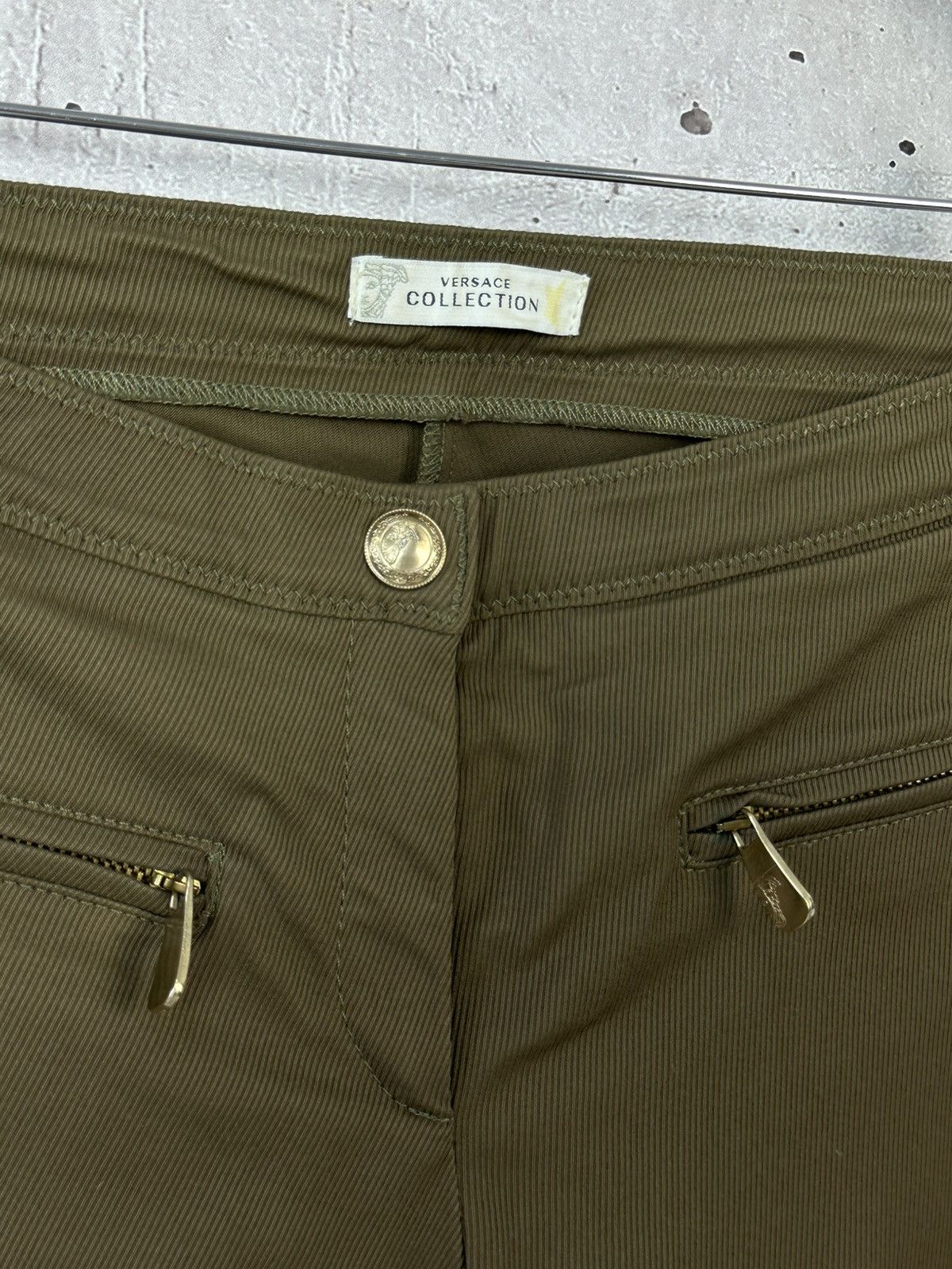 Versace Versace Collection Khaki Zip Ankle Pants Size 26" / US 2 / IT 38 - 3 Thumbnail