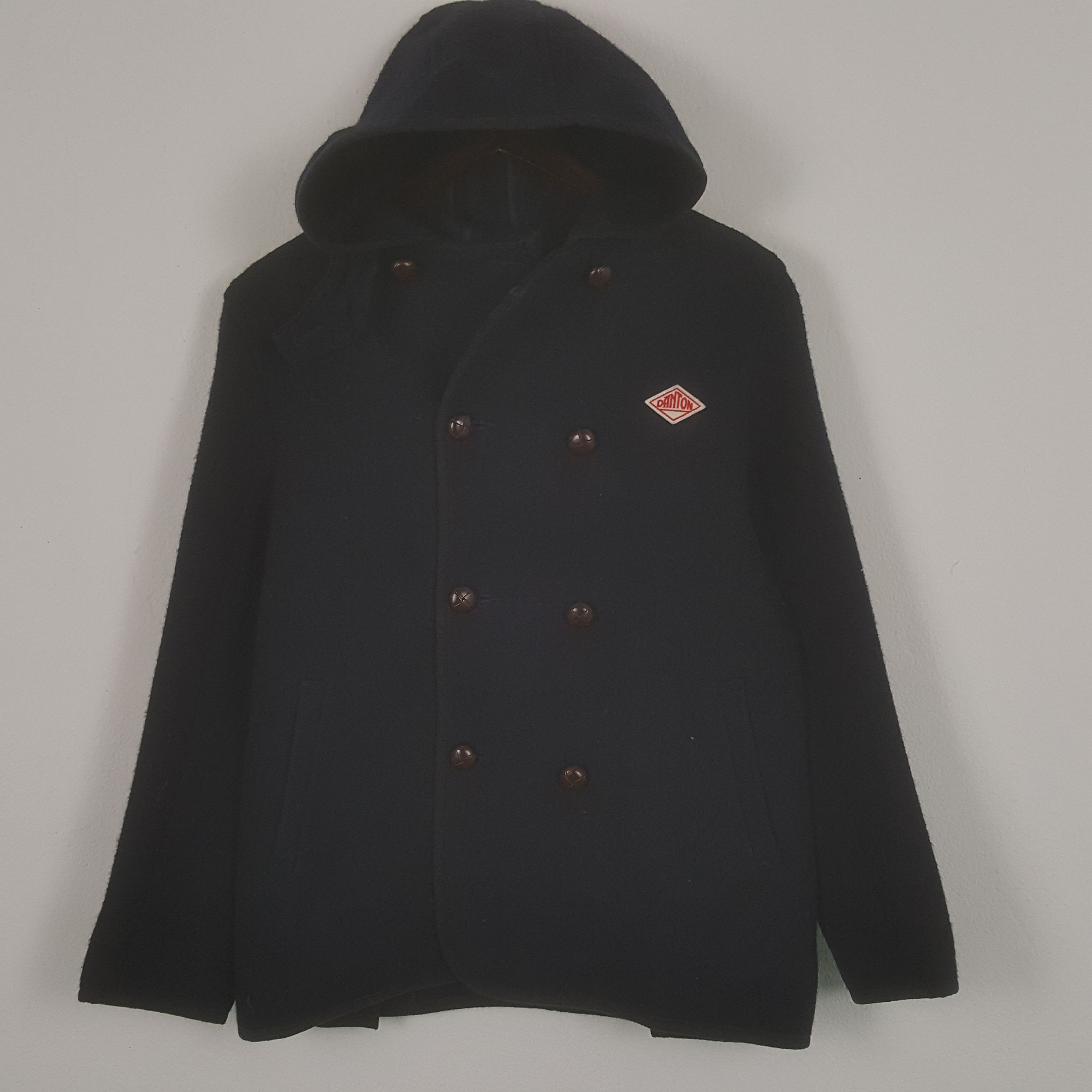 image of Danton Zipper Jacket With Hoodie in Blue, Men's (Size Small)