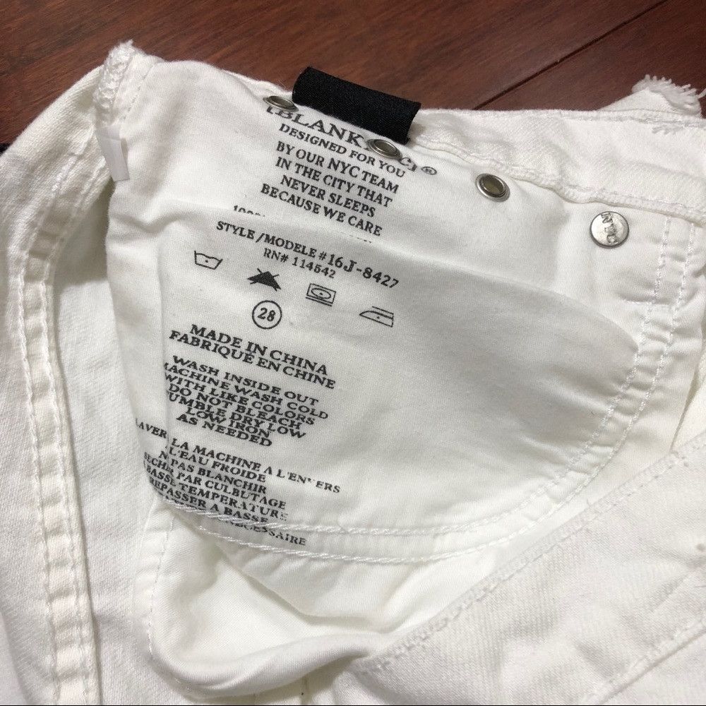 BLANKNYC Blank NYC White Distressed Ripped Shorts High Waisted Size 28" / US 6 / IT 42 - 7 Thumbnail
