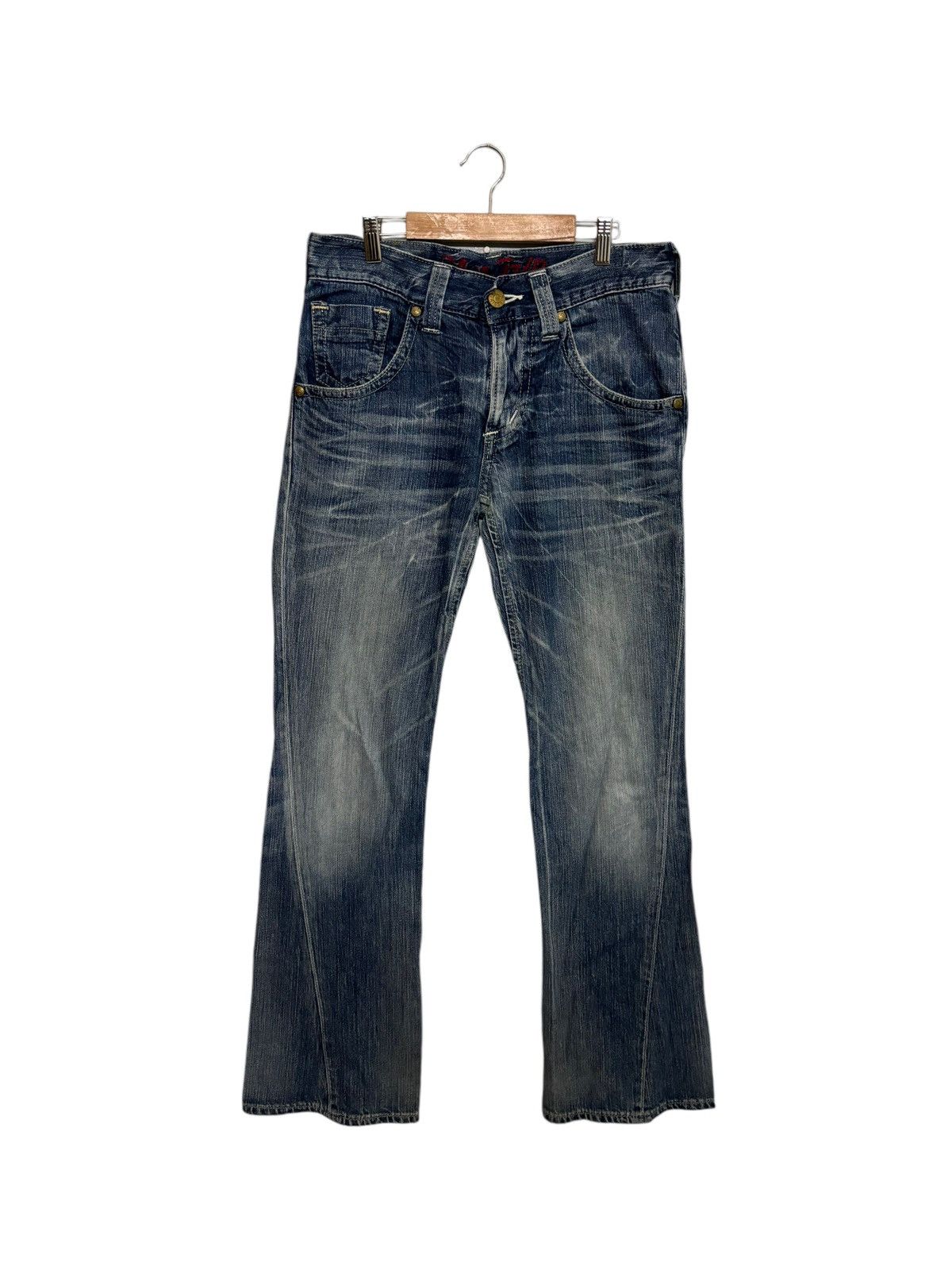Edwin × If Six Was Nine × Japanese Brand Vintage Edwin Blue Trip Flare Jeans Size US 32 / EU 48 - 2 Thumbnail