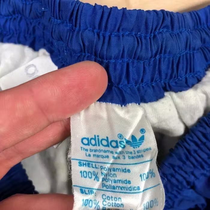 Adidas × Vintage Mens Shorts Adidas Vintage 80s Nylon Blue Size M Size US 33 - 5 Thumbnail