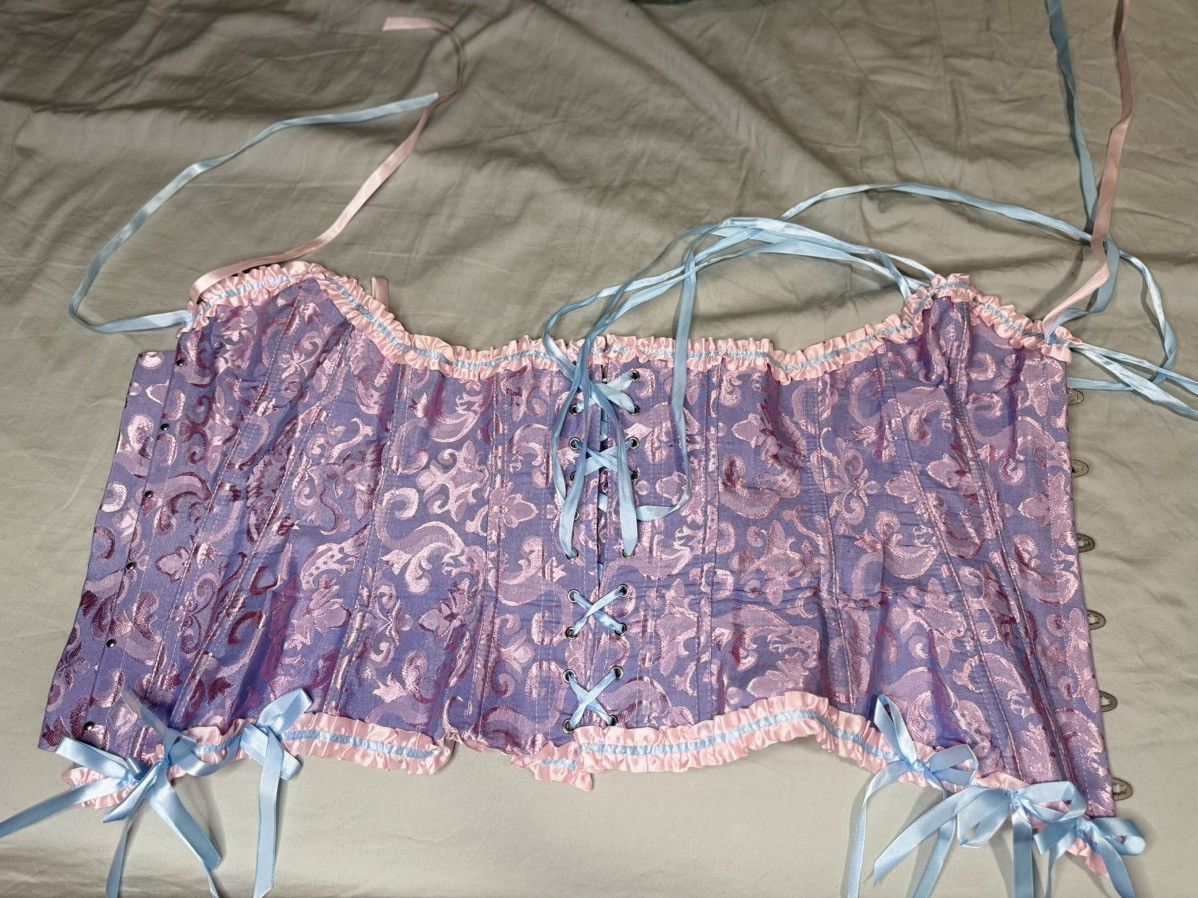 Other Pink & Purple Brocade Corset Top – Size S Size ONE SIZE - 1 Thumbnail