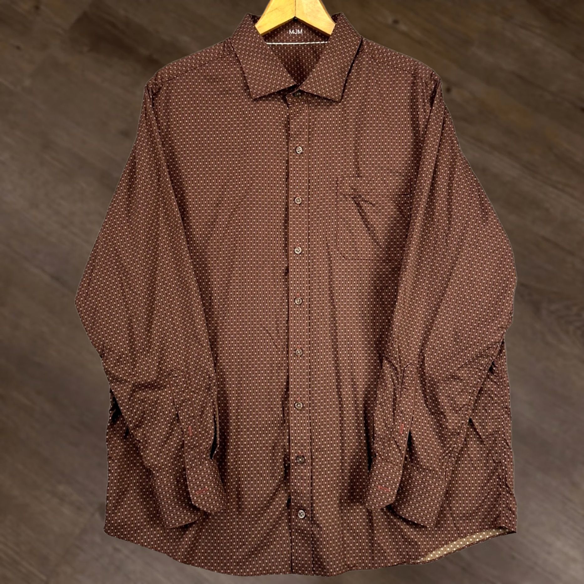 Vintage J. Hilburn Mens Shirt Button Up 2XL Brown Geometric Long Sleeve Casual Pocket Size US XXL / EU 58 / 5 - 1 Thumbnail