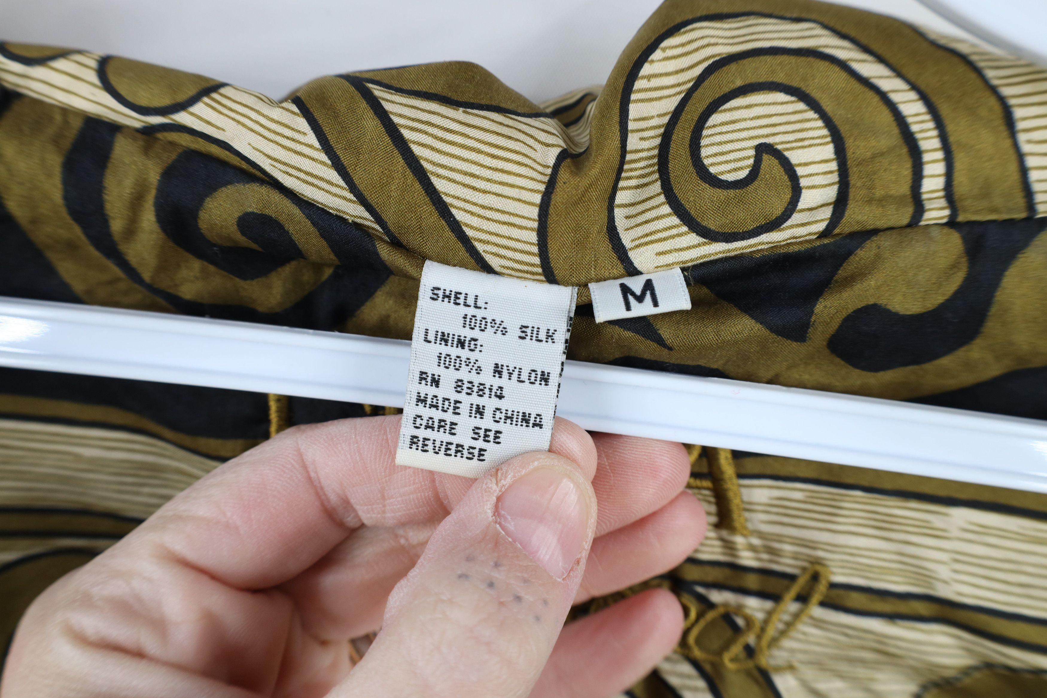 Vintage Vintage 90s Streetwear Striped Silk Bomber Jacket Gold Size M / US 6-8 / IT 42-44 - 10 Thumbnail