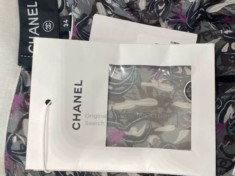 Chanel Chanel 23-year-old green silk printed shirt Size XXS / US 00 / IT 34 - 4 Thumbnail