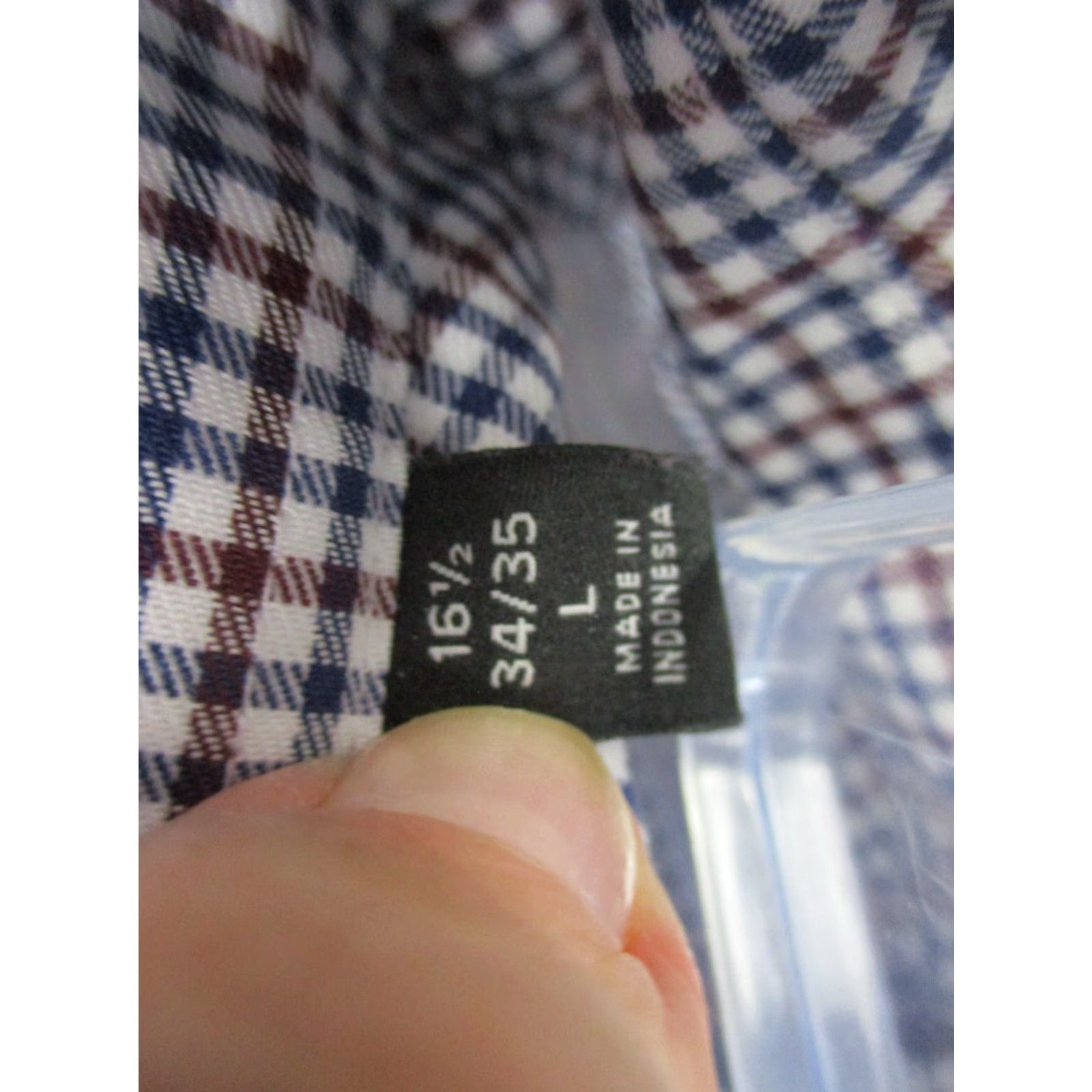Ralph Lauren Lauren Ralph Lauren Dress Shirt 16.5 Men Blue Plaid Stretch Regular Fit Shirt Size 46R - 7 Thumbnail
