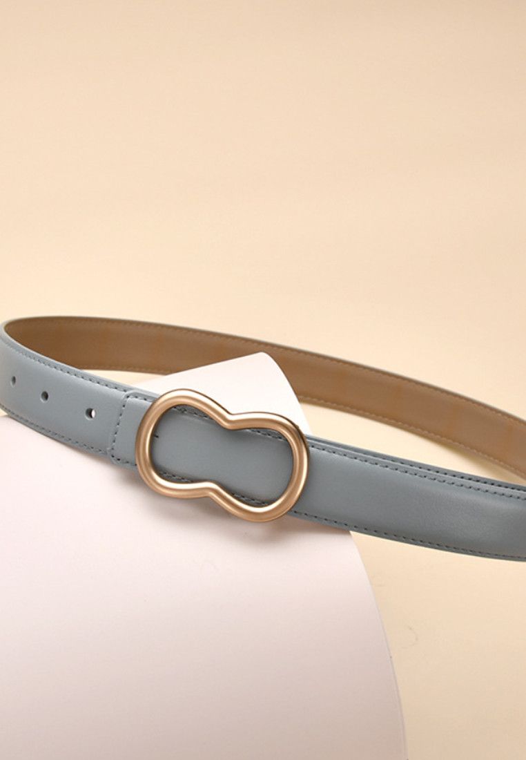 Other Blue Women's Leather Belts with Gold Buckle Belt Size ONE SIZE - 2 Thumbnail