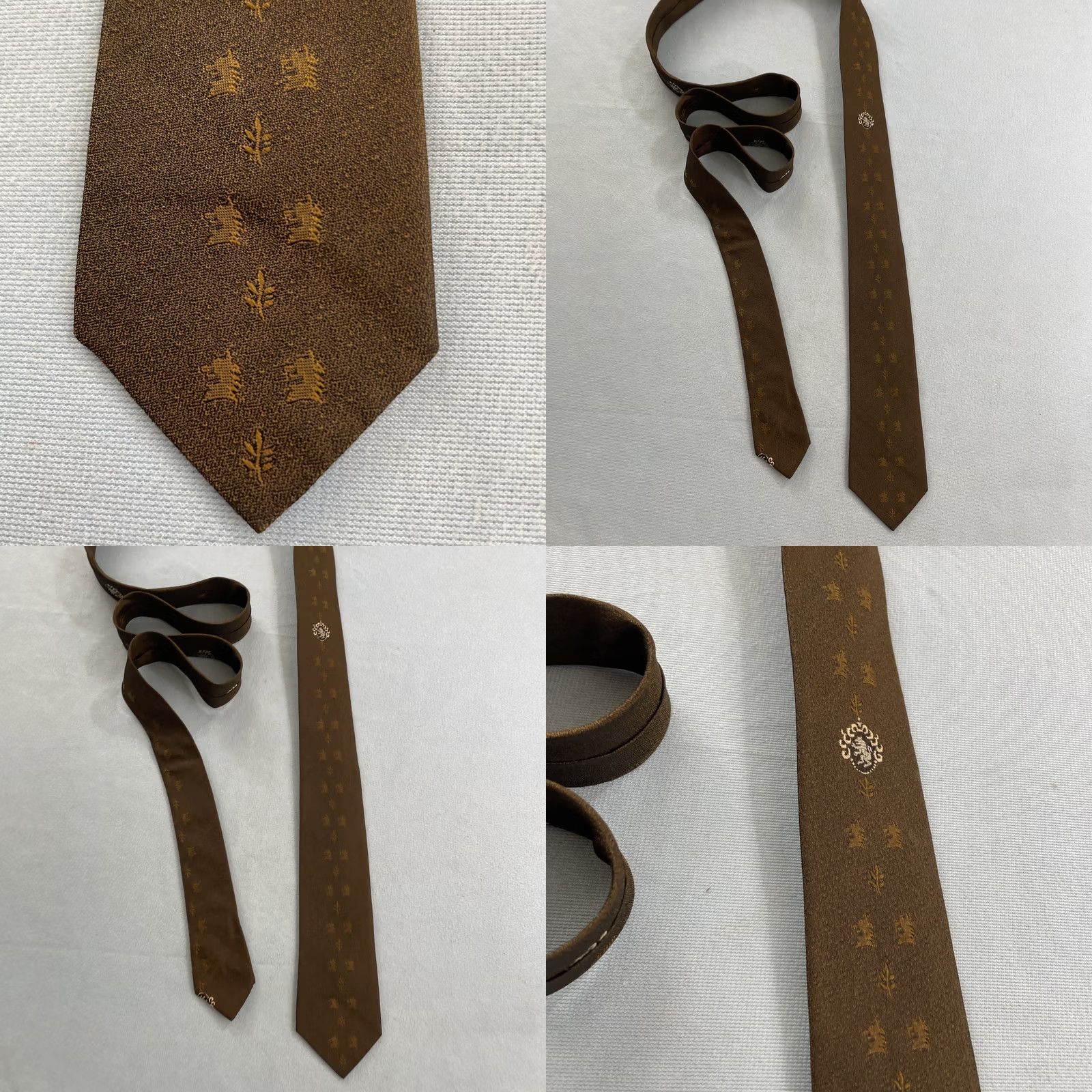 MCM vtg Hurwitz Silk Tie Distinctive Mens Slim MCM Deco Medallion Brown 2x57 Capsule Necktie Size ONE SIZE - 9 Thumbnail
