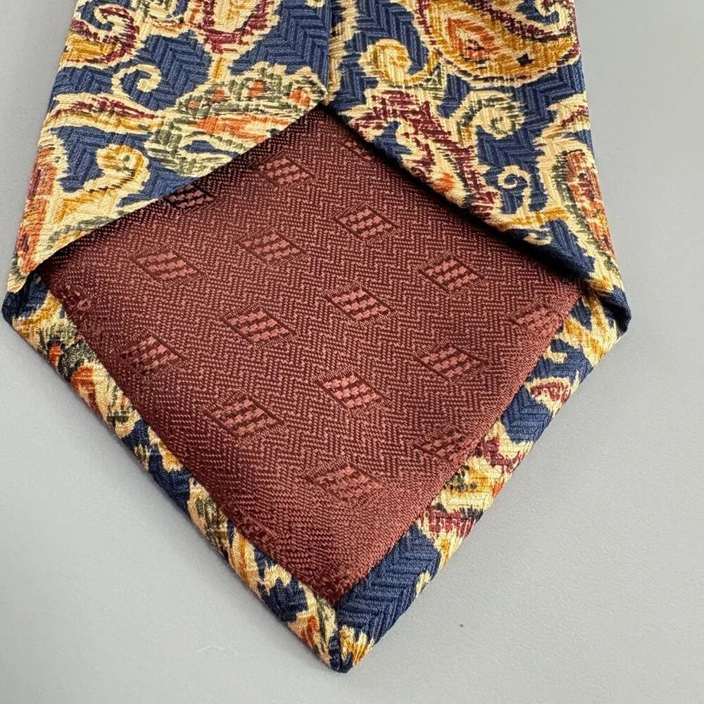 Joseph Abboud Joseph Abboud Navy / Beige Paisley Men's Tie 4" x 60" NWT Size ONE SIZE - 4 Thumbnail